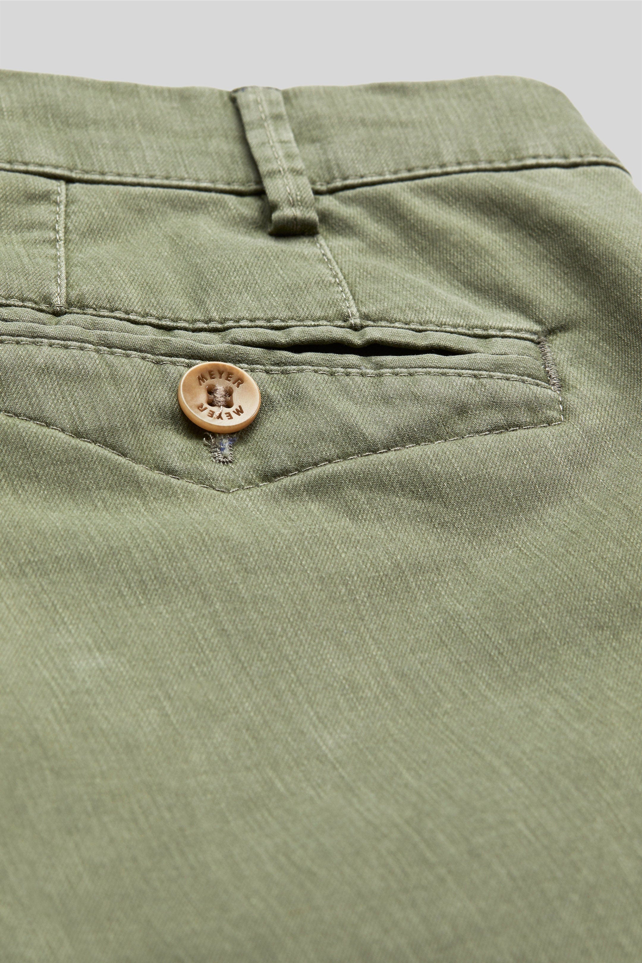 Meyer Chicago Cotton Stretch Chino Trousers - Moss Green