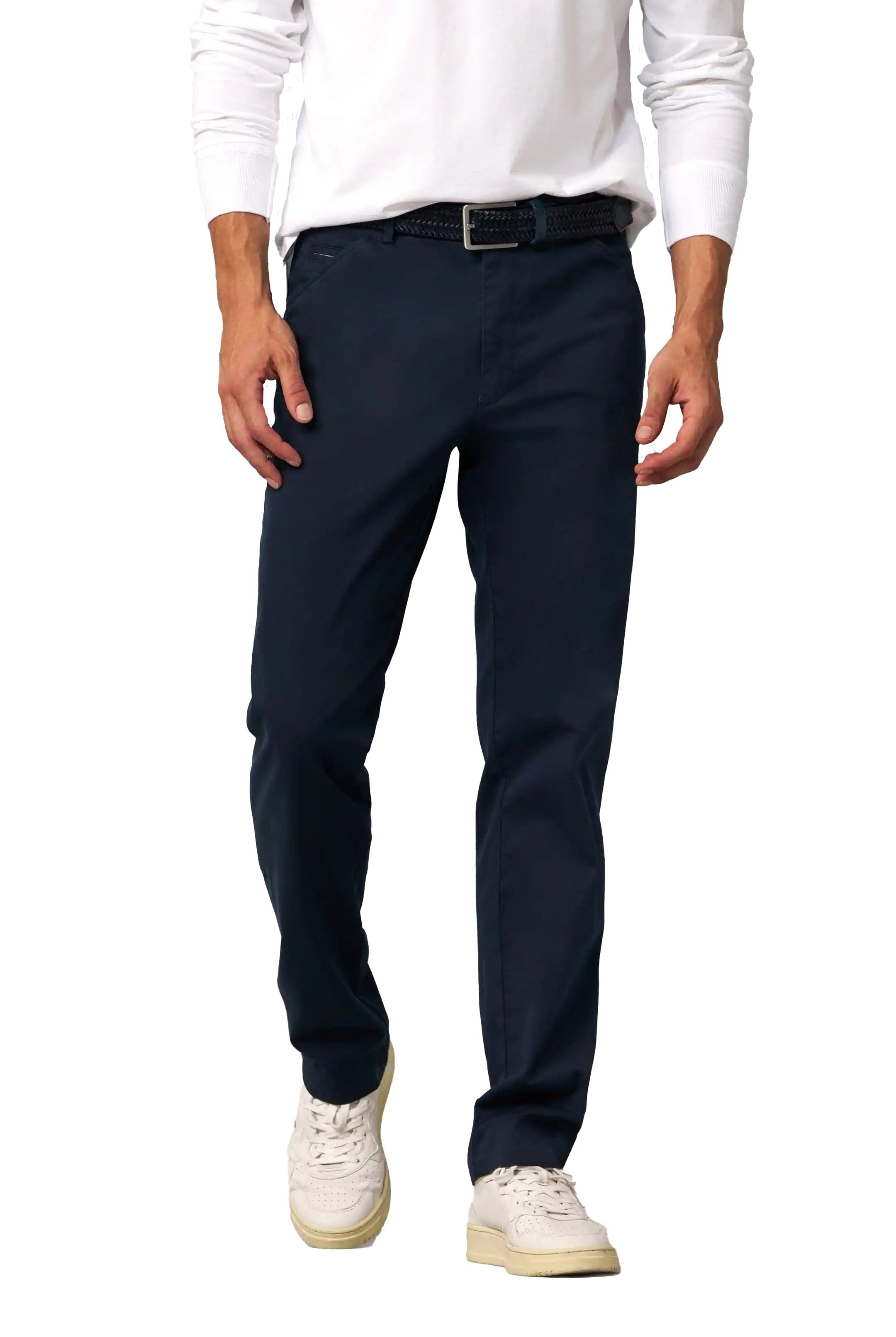 Meyer Chicago Fine Cotton Stretch Chinos - Navy