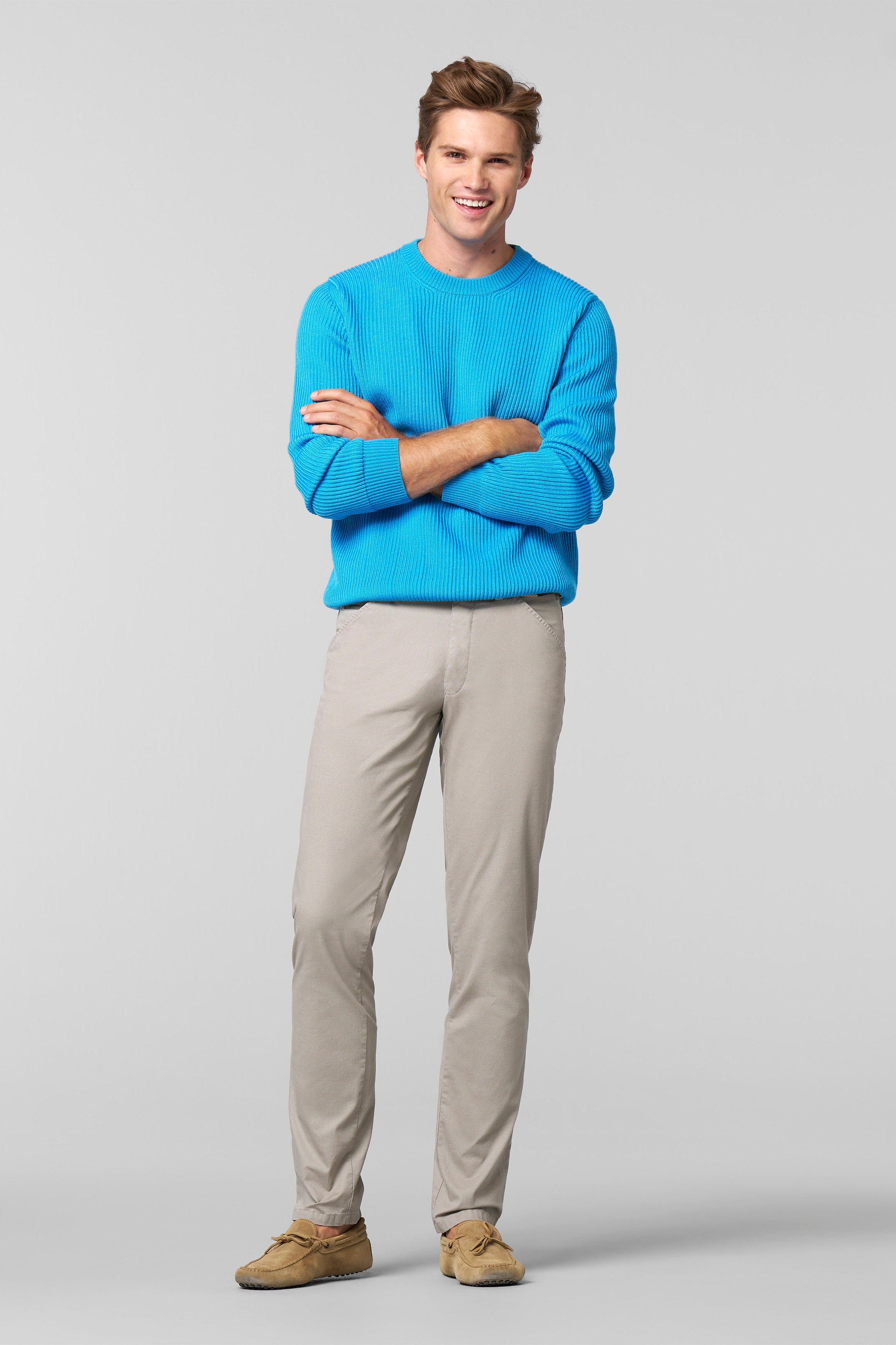 Meyer Chicago Fine Cotton Texture Chinos - Beige