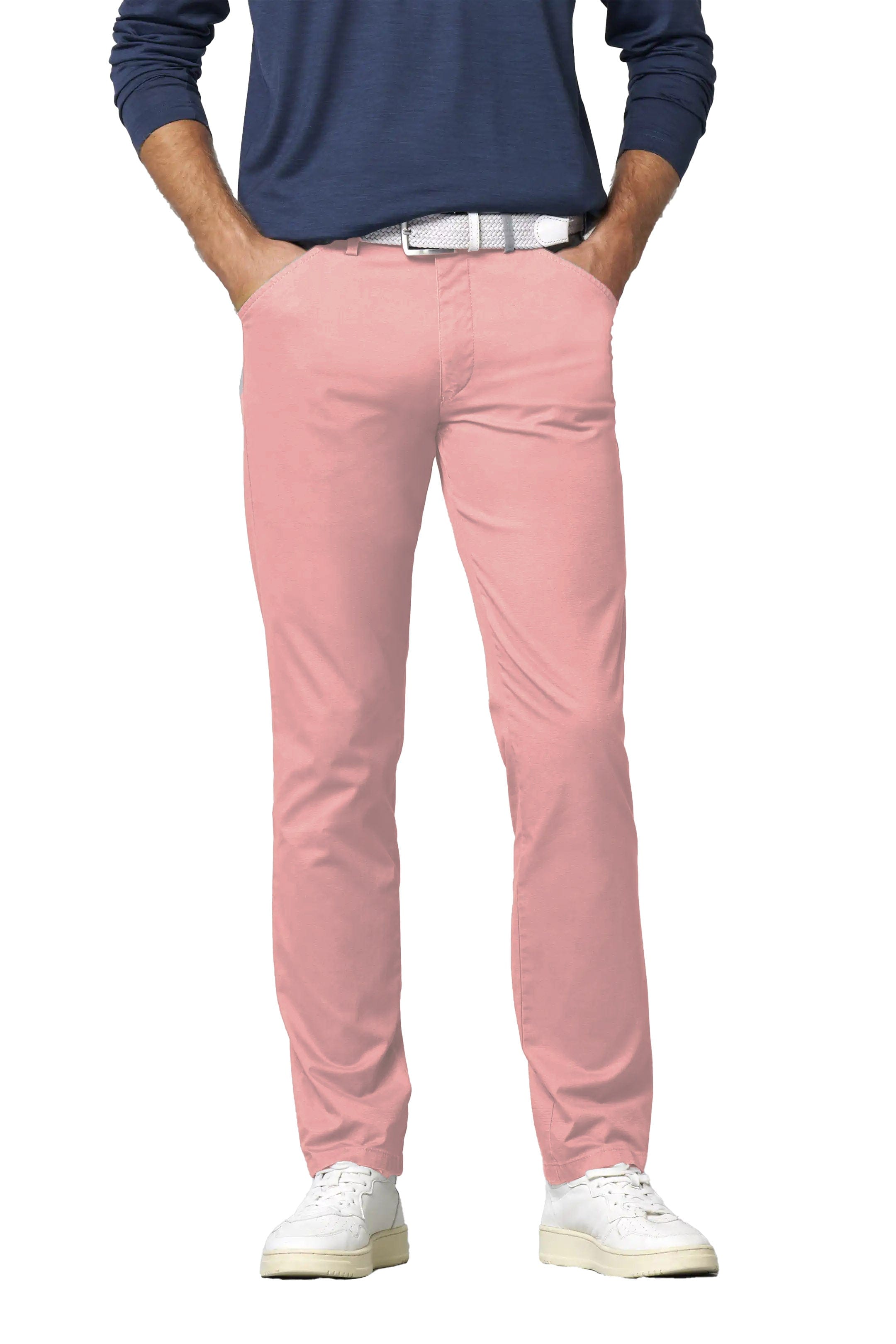 Meyer Chicago Fine Cotton Texture Chinos - Dusky Pink