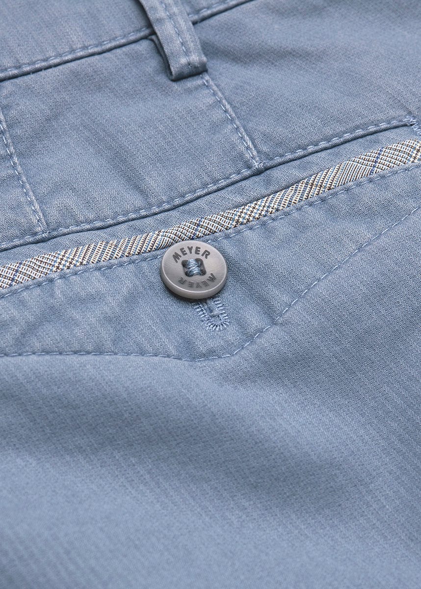 Meyer Chicago Micro-Striped Cotton Chino Trousers - Light Blue