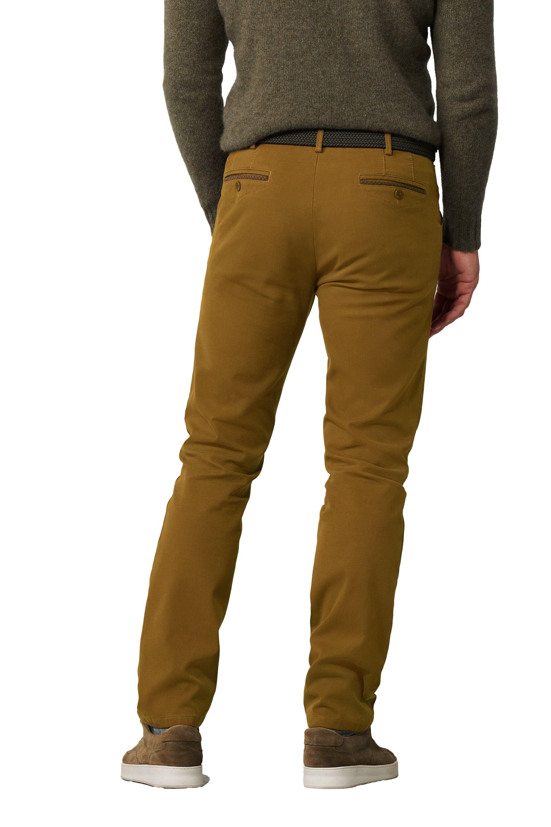 Meyer Chicago Micro Structure Cotton Chinos - Caramel