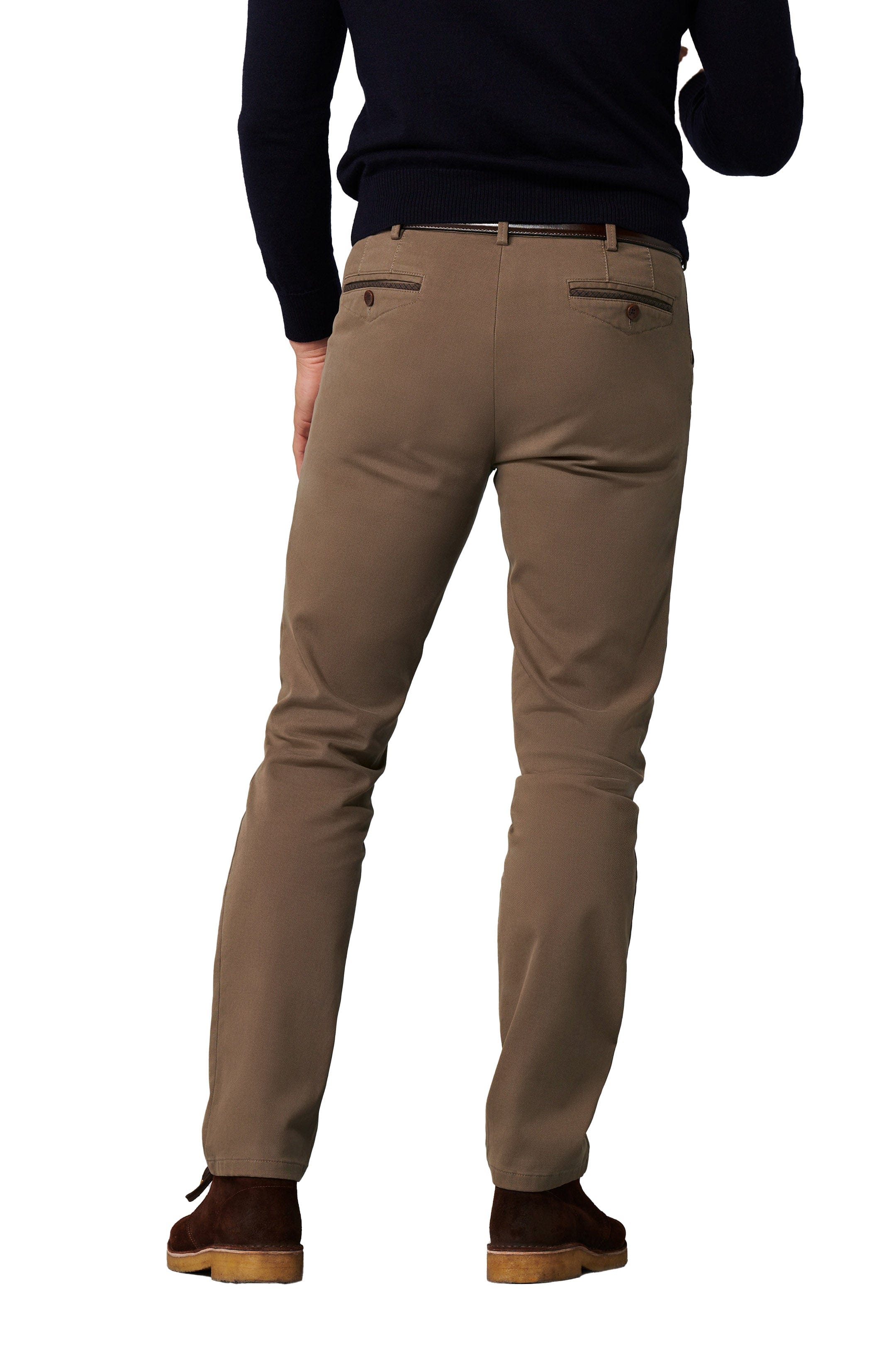 Meyer Chicago Micro Structure Cotton Chinos - Taupe