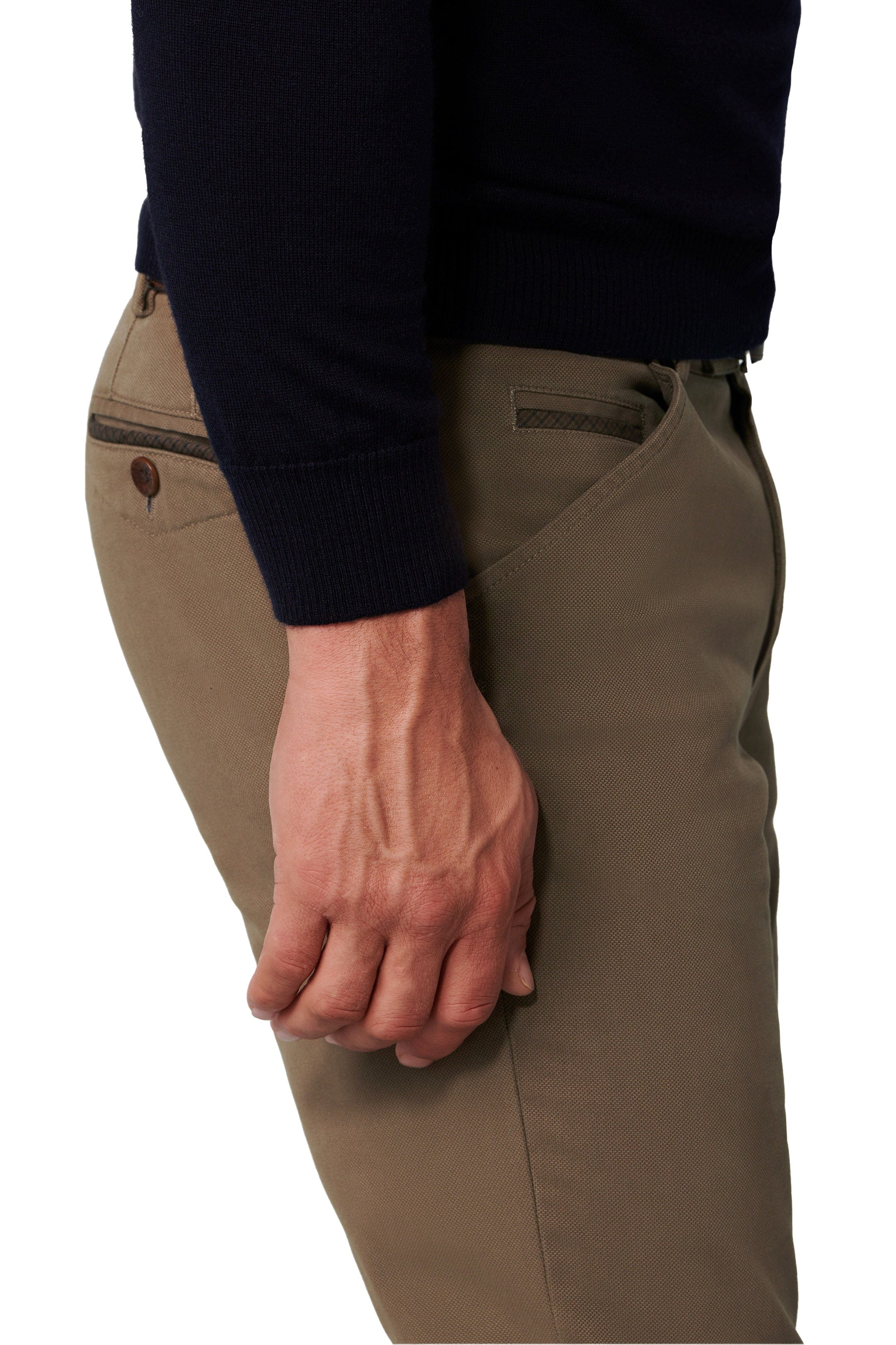 Meyer Chicago Micro Structure Cotton Chinos - Taupe