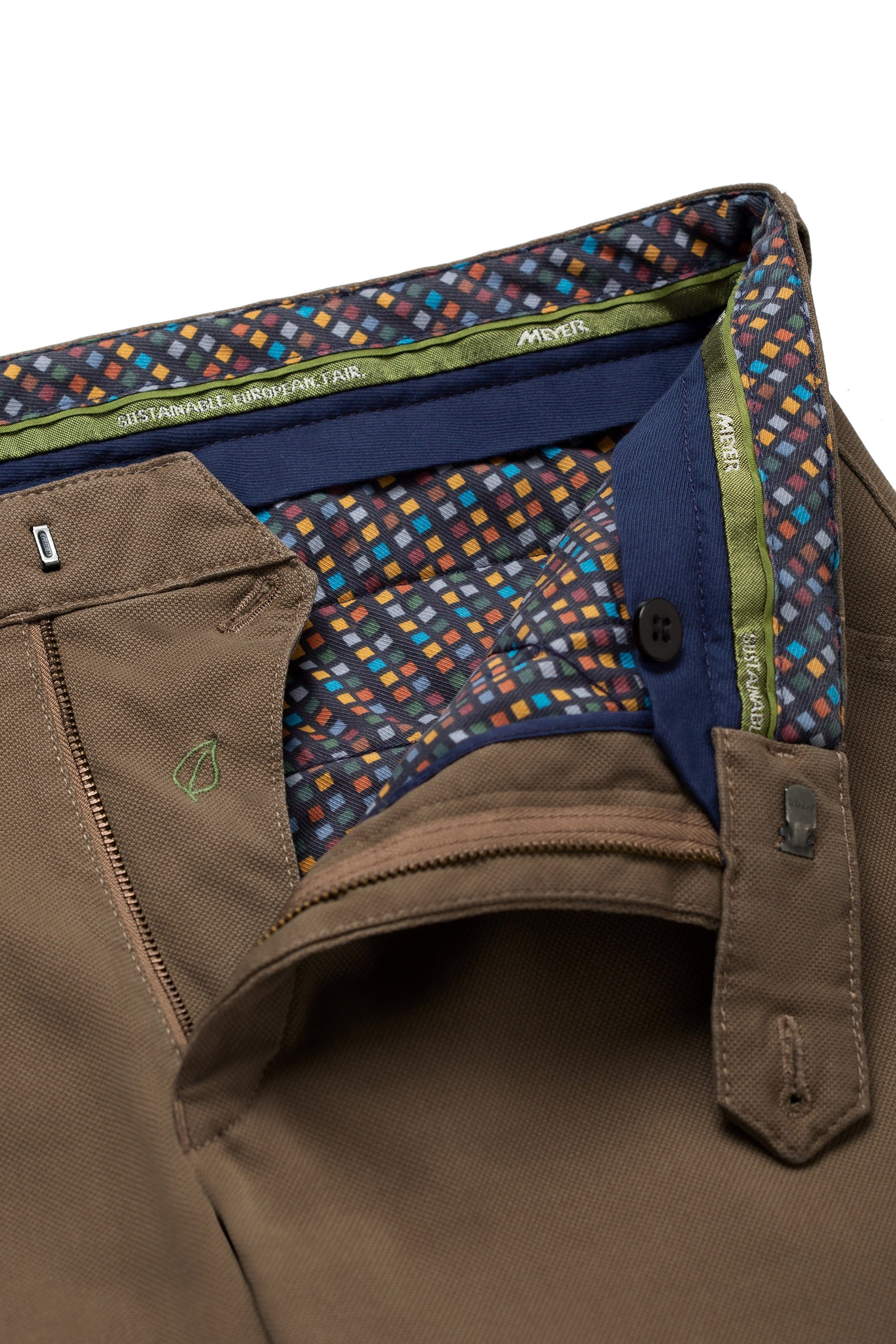 Meyer Chicago Micro Structure Cotton Chinos - Taupe