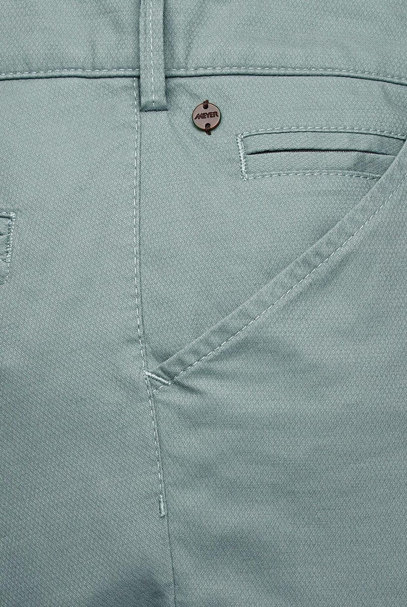 Meyer Chicago Micro-Structure Stretch Chino Trousers - Mint