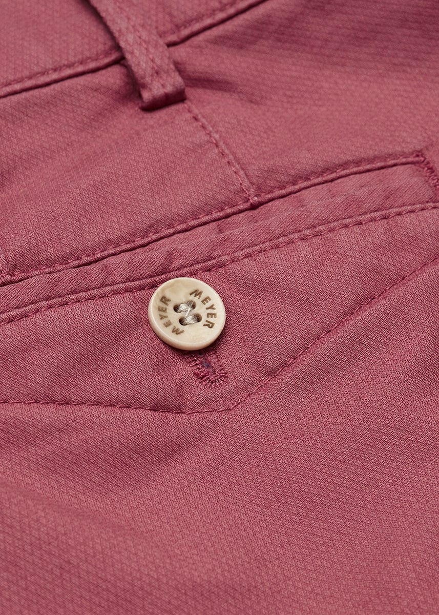 Meyer Chicago Micro-Structure Stretch Chino Trousers - Raspberry