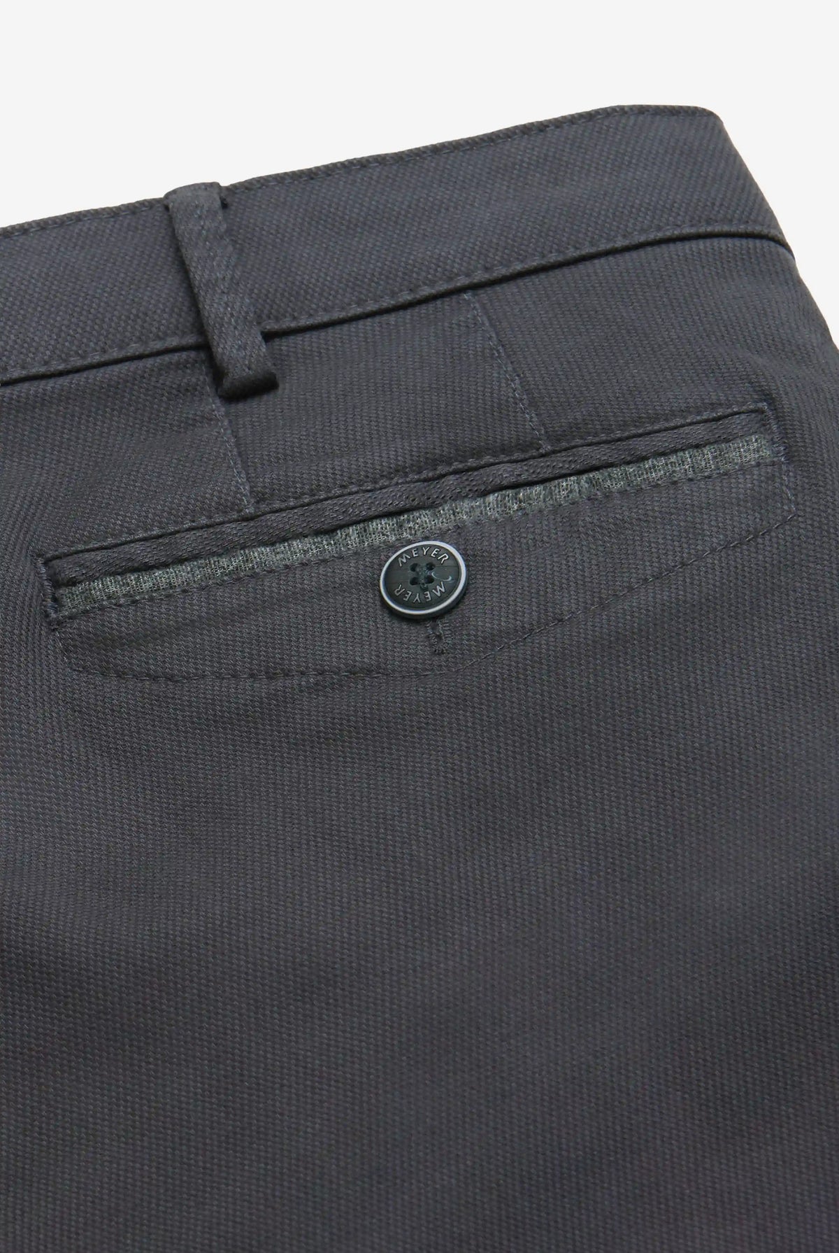 Meyer Chicago Stretch Micro Structure Chino Trousers - Charcoal