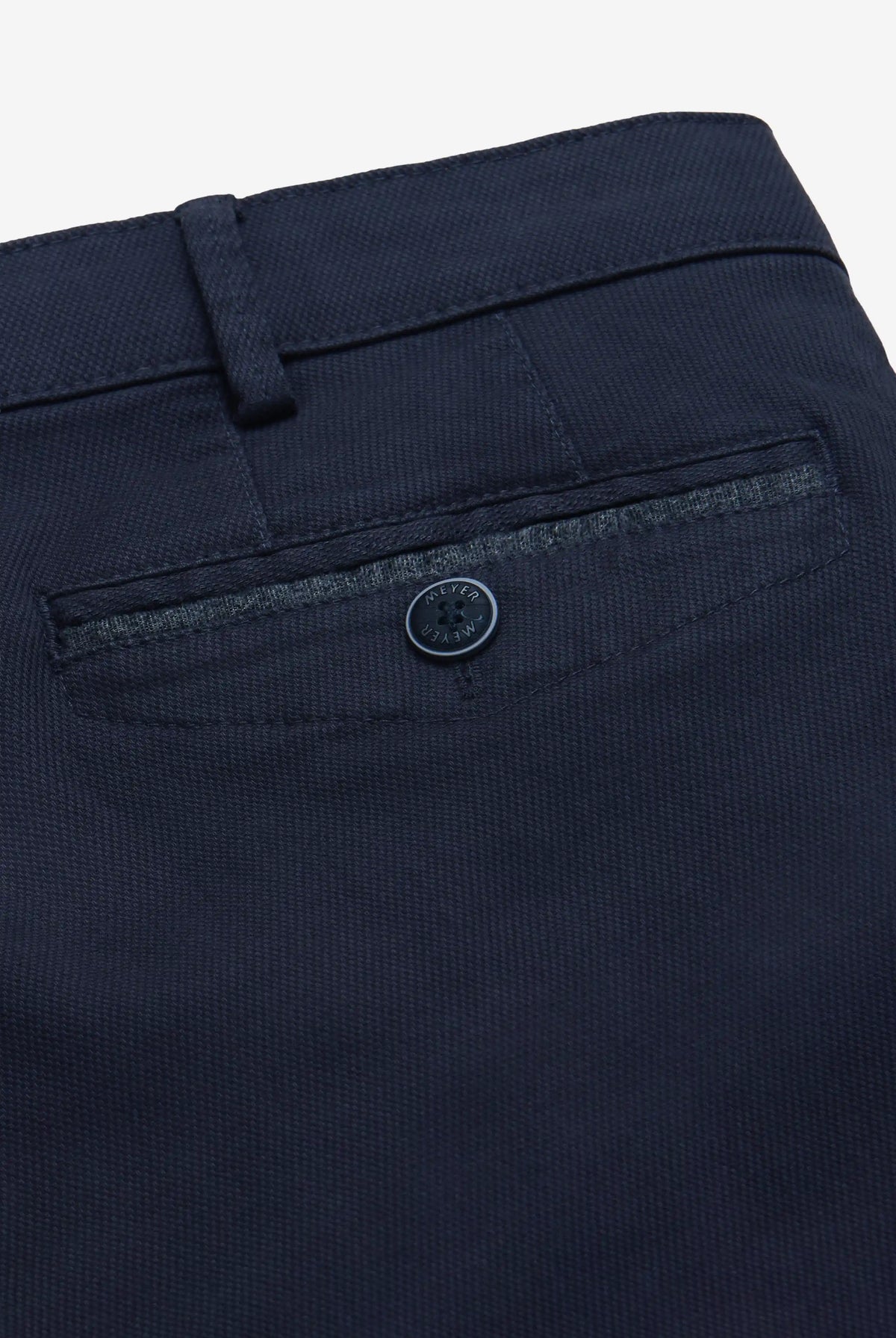 Meyer Chicago Stretch Micro Structure Chino Trousers - Navy