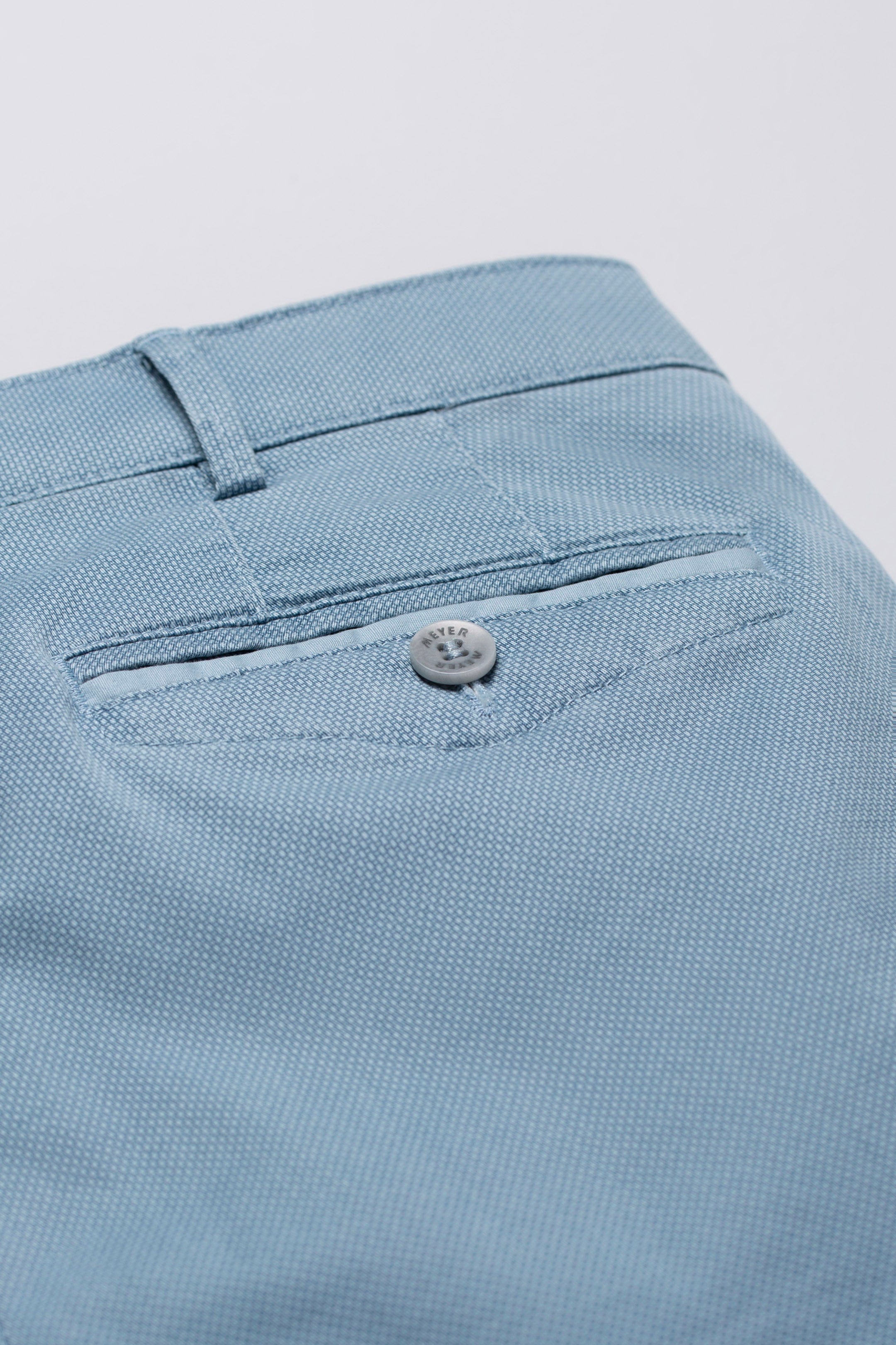 Meyer Chicago Two-Tone Cotton Stretch Chino Trousers - Blue