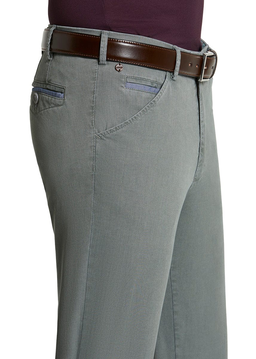 Meyer Chicago Two Tone Super Stretch Chinos - Olive