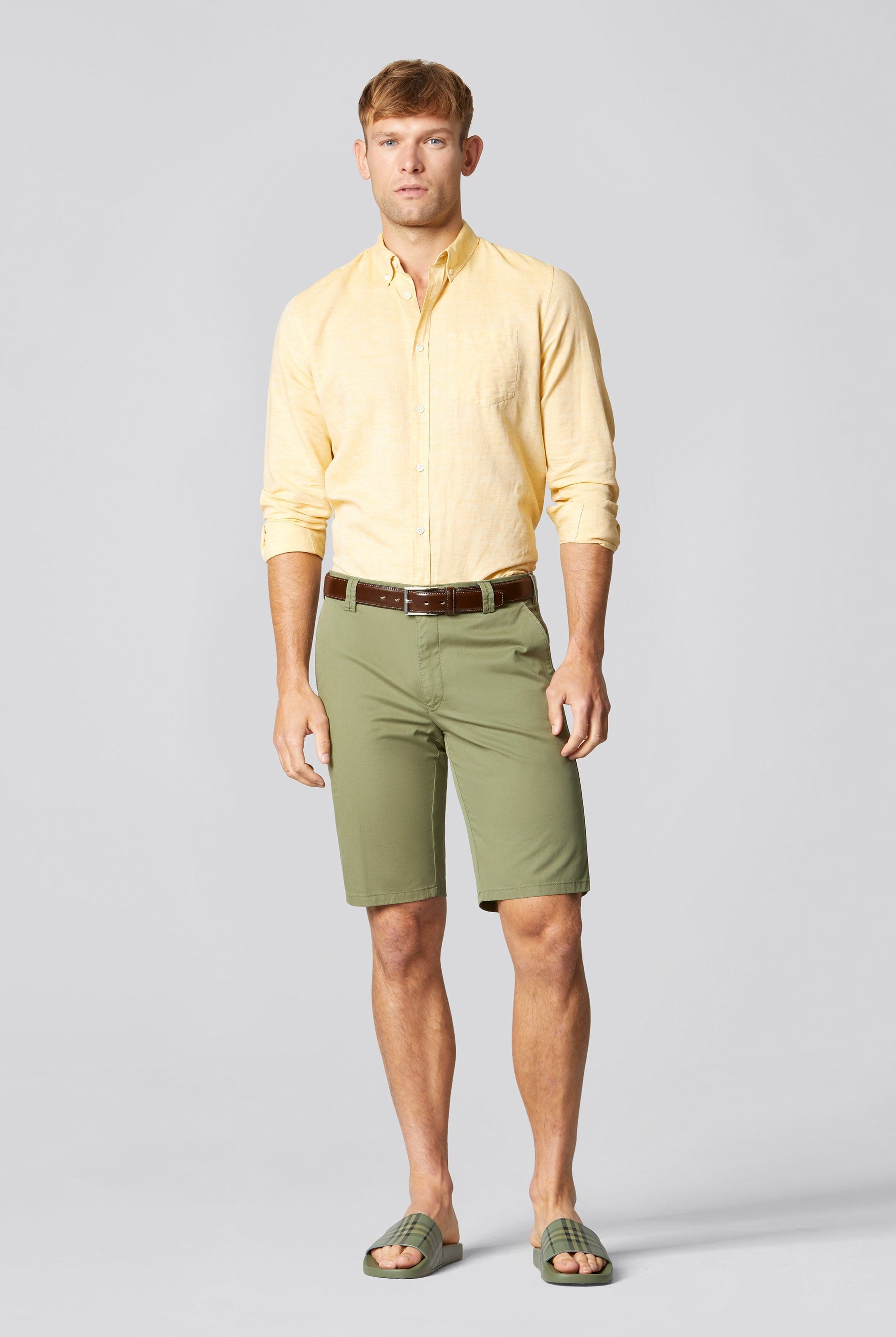 Meyer Cotton Stretch Shorts - Olive