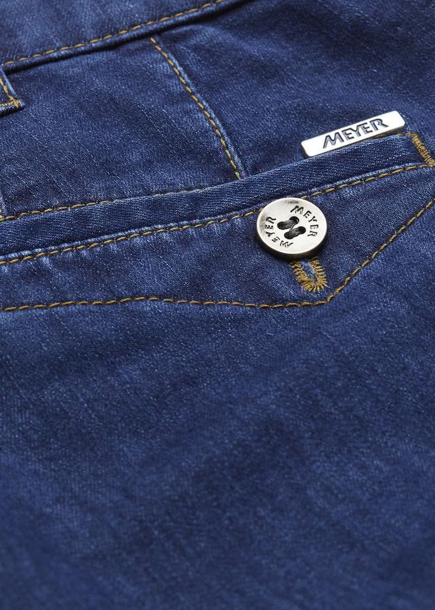 Meyer Dublin Coolmax Denim Chino Trousers - Blue Stone