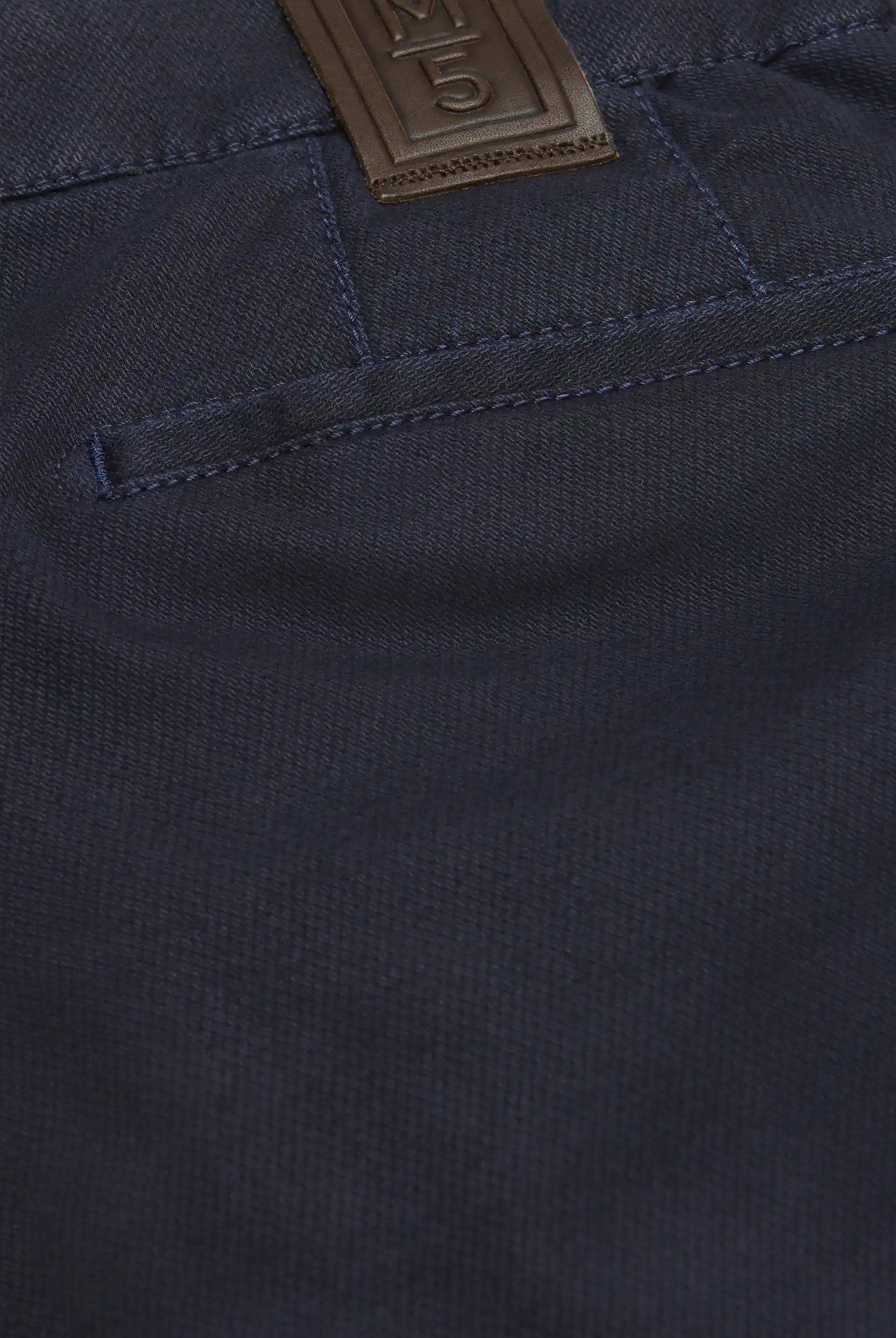 Meyer M5 Chino Stretch Micro Structure Trousers - Navy