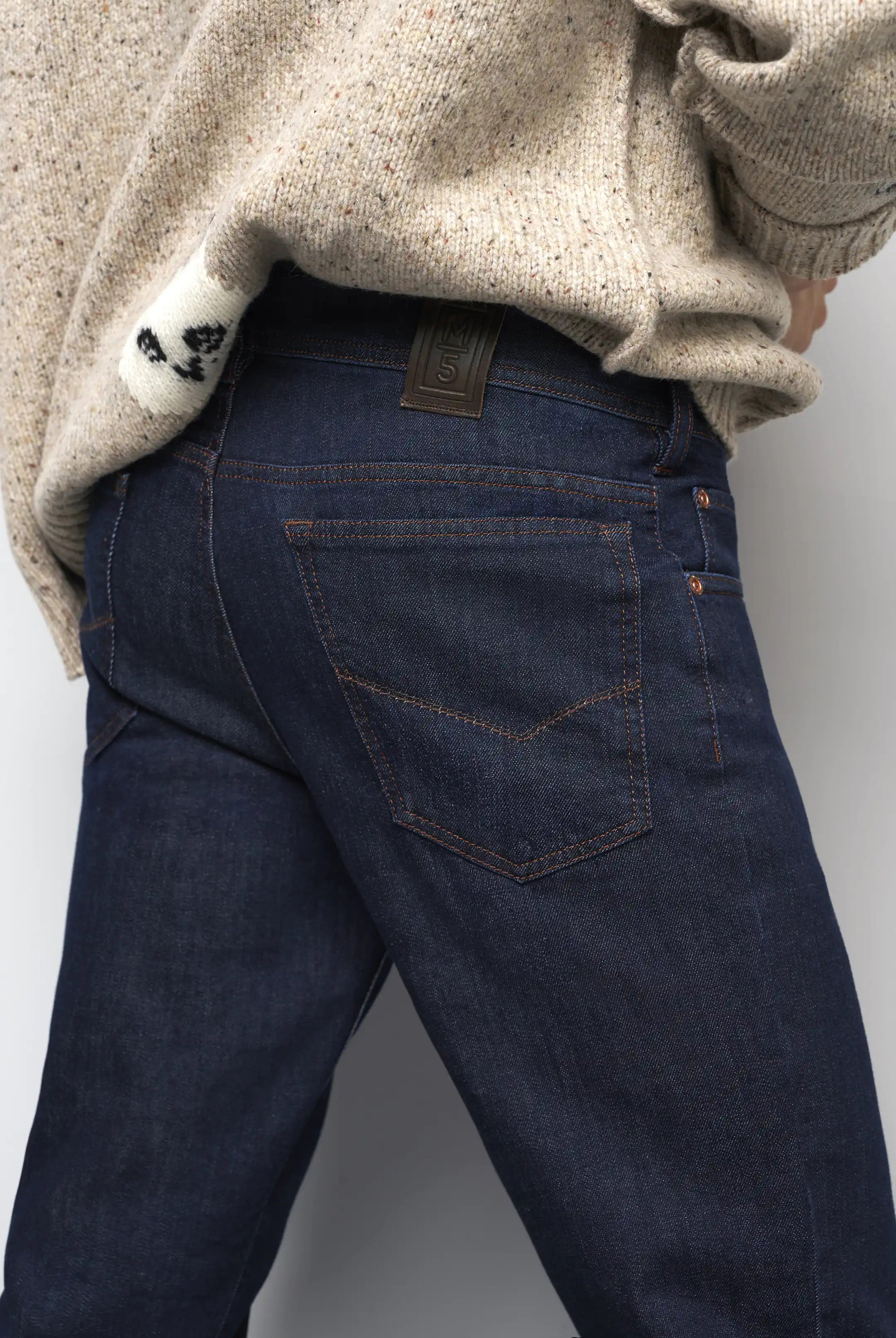 Meyer M5 Five Stretch Denim Jeans - Dark Blue