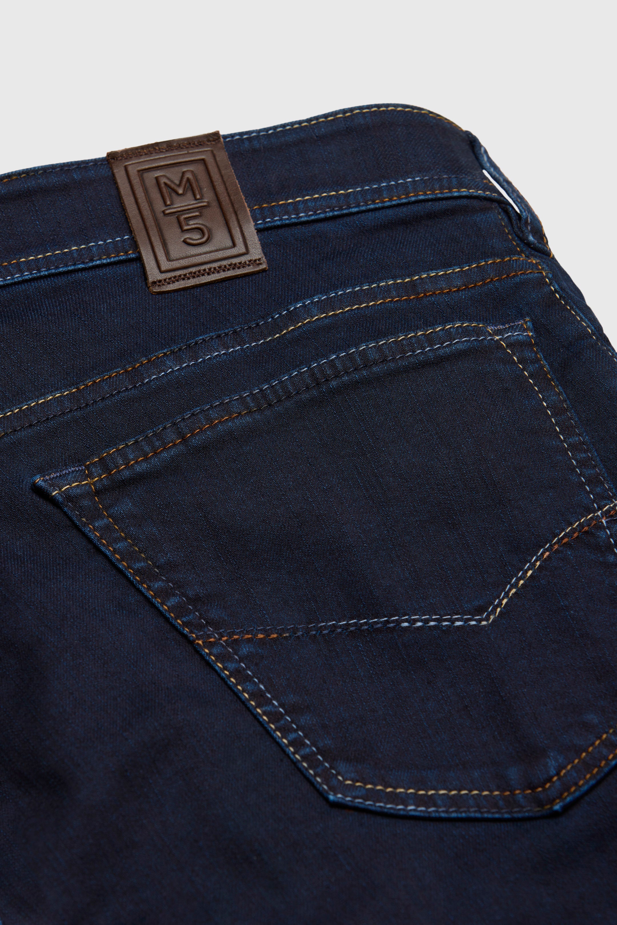 Meyer M5 Five Super Stretch Dark Denim Jeans - Overdyed Dark Blue