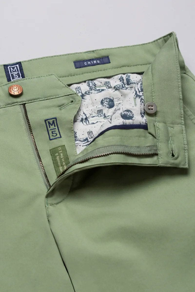 Meyer M5 Light Summer Twill Chinos - Green