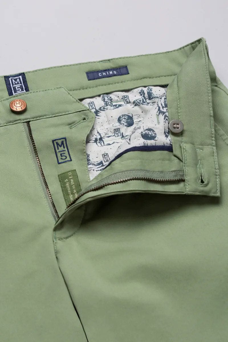 Meyer M5 Light Summer Twill Chinos - Green