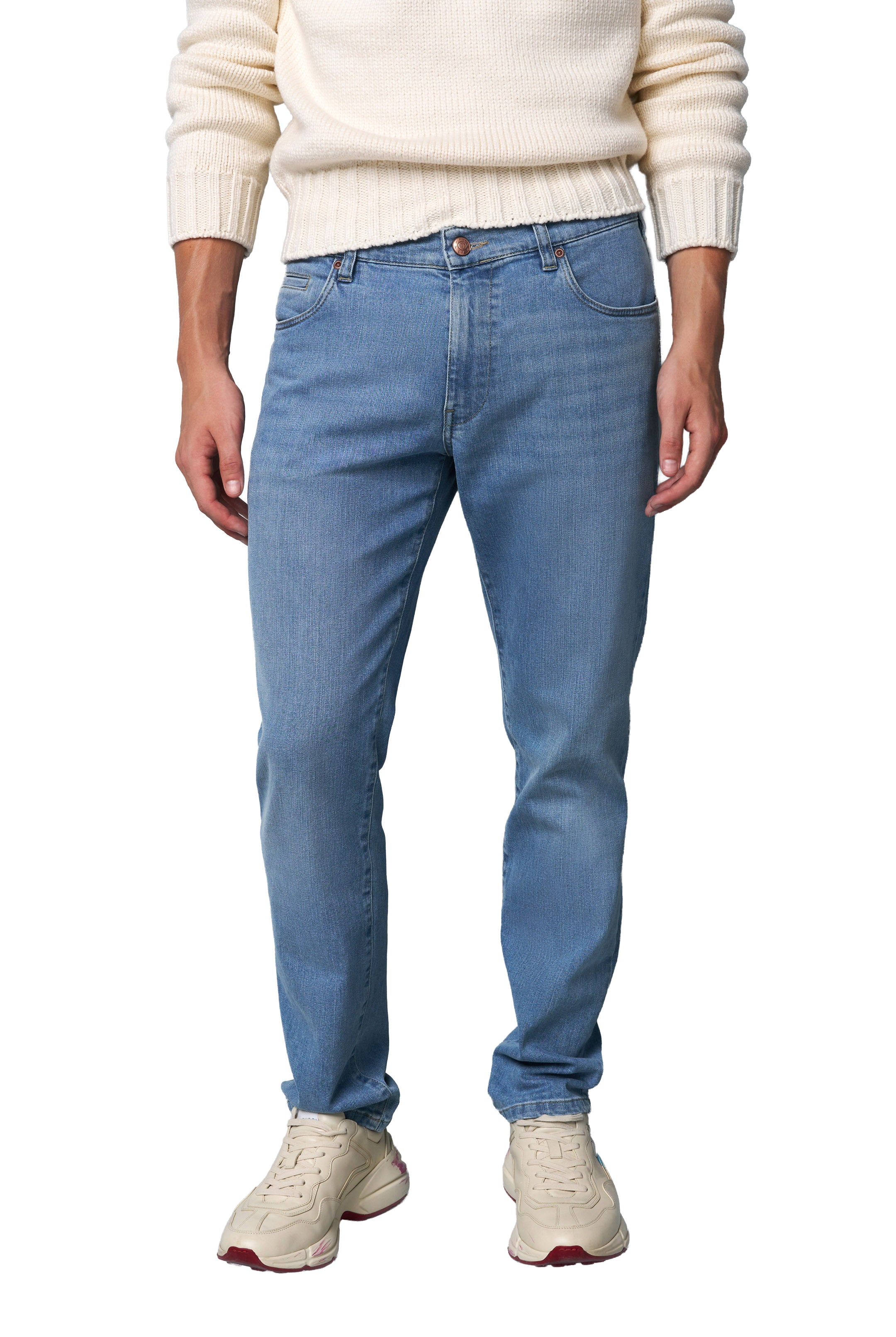 Meyer M5 Regular Stretch Denim Jeans - Light Blue