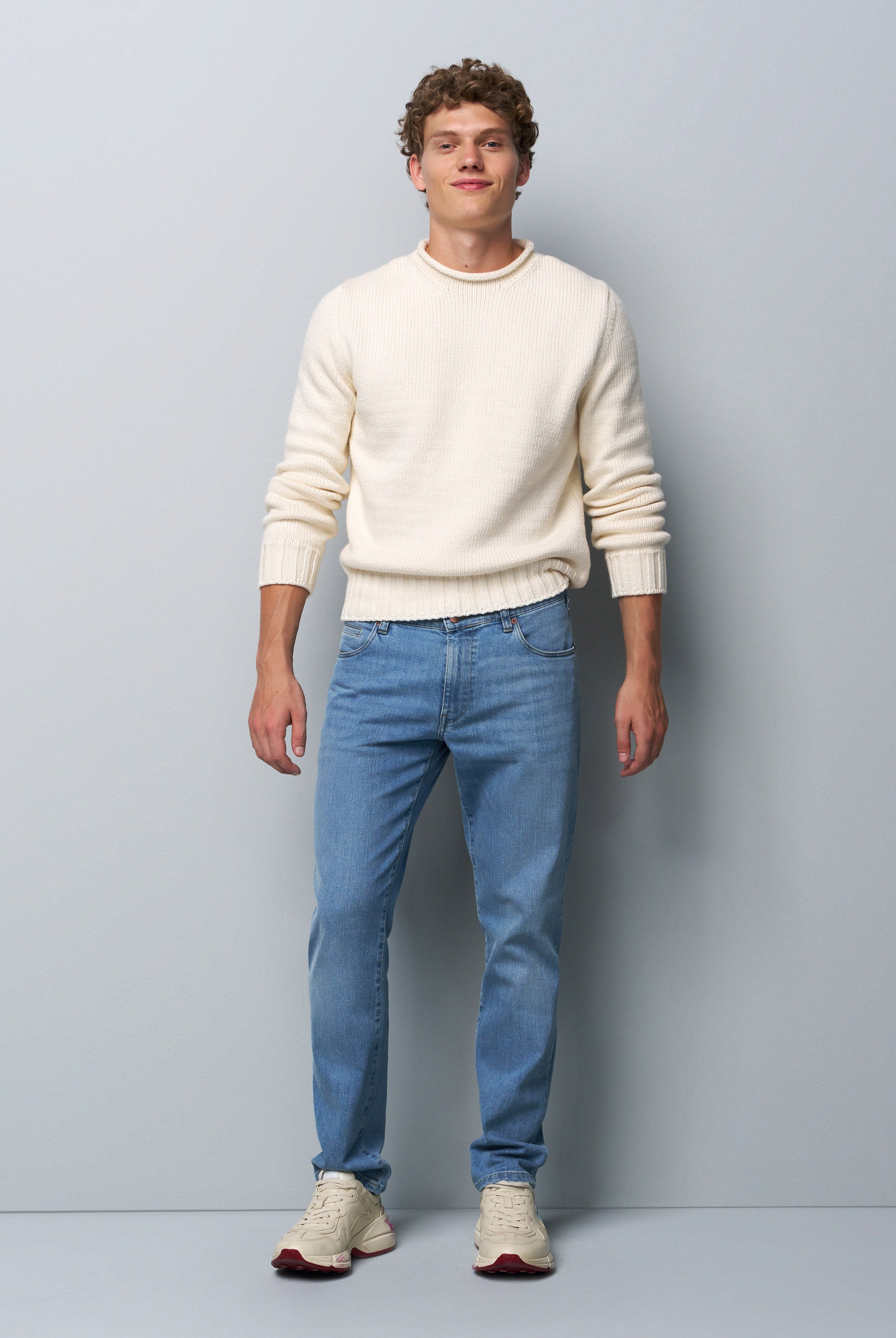 Meyer M5 Regular Stretch Denim Jeans - Light Blue