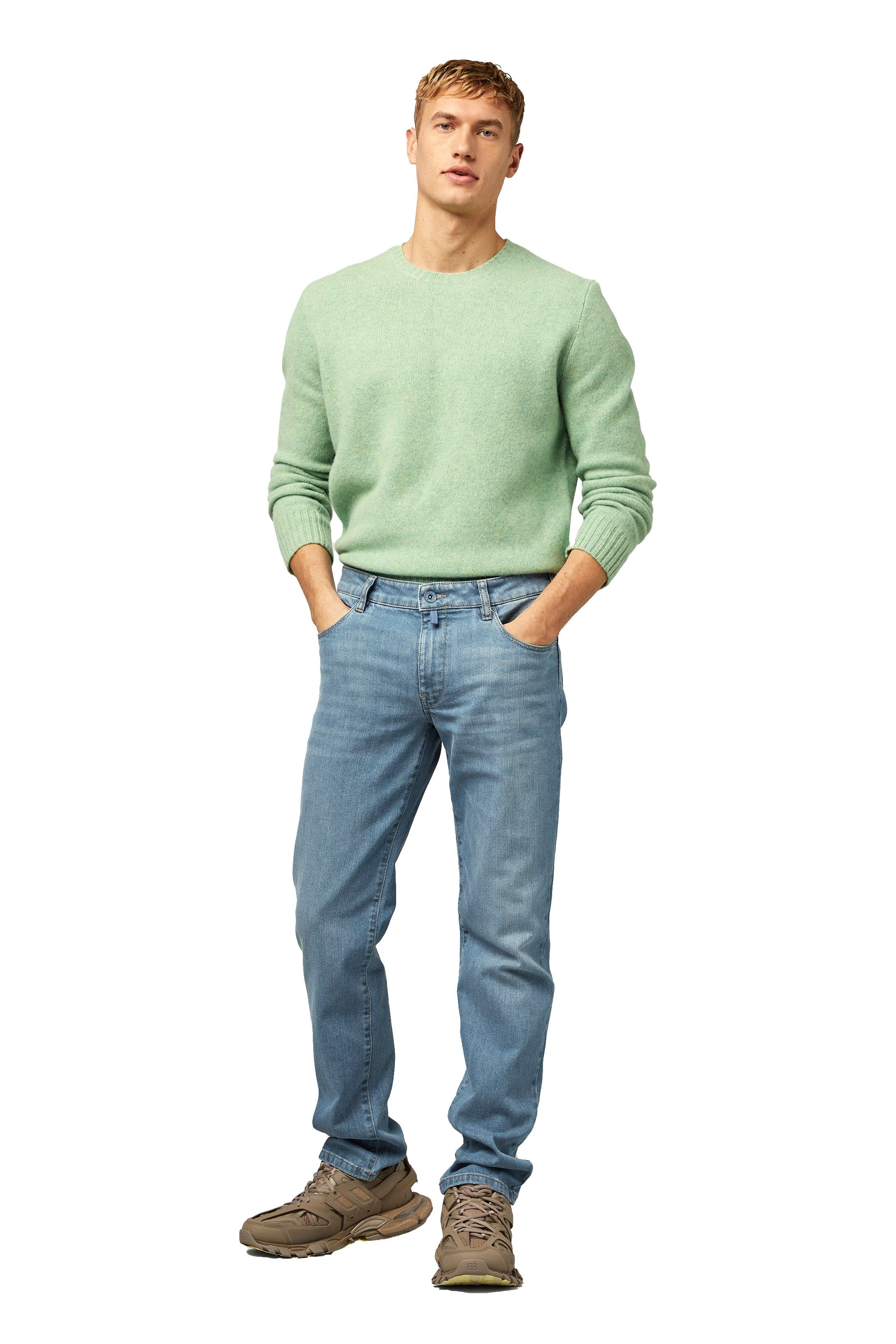 Meyer M5 Regular Stretch Denim Jeans - Light Stone Blue