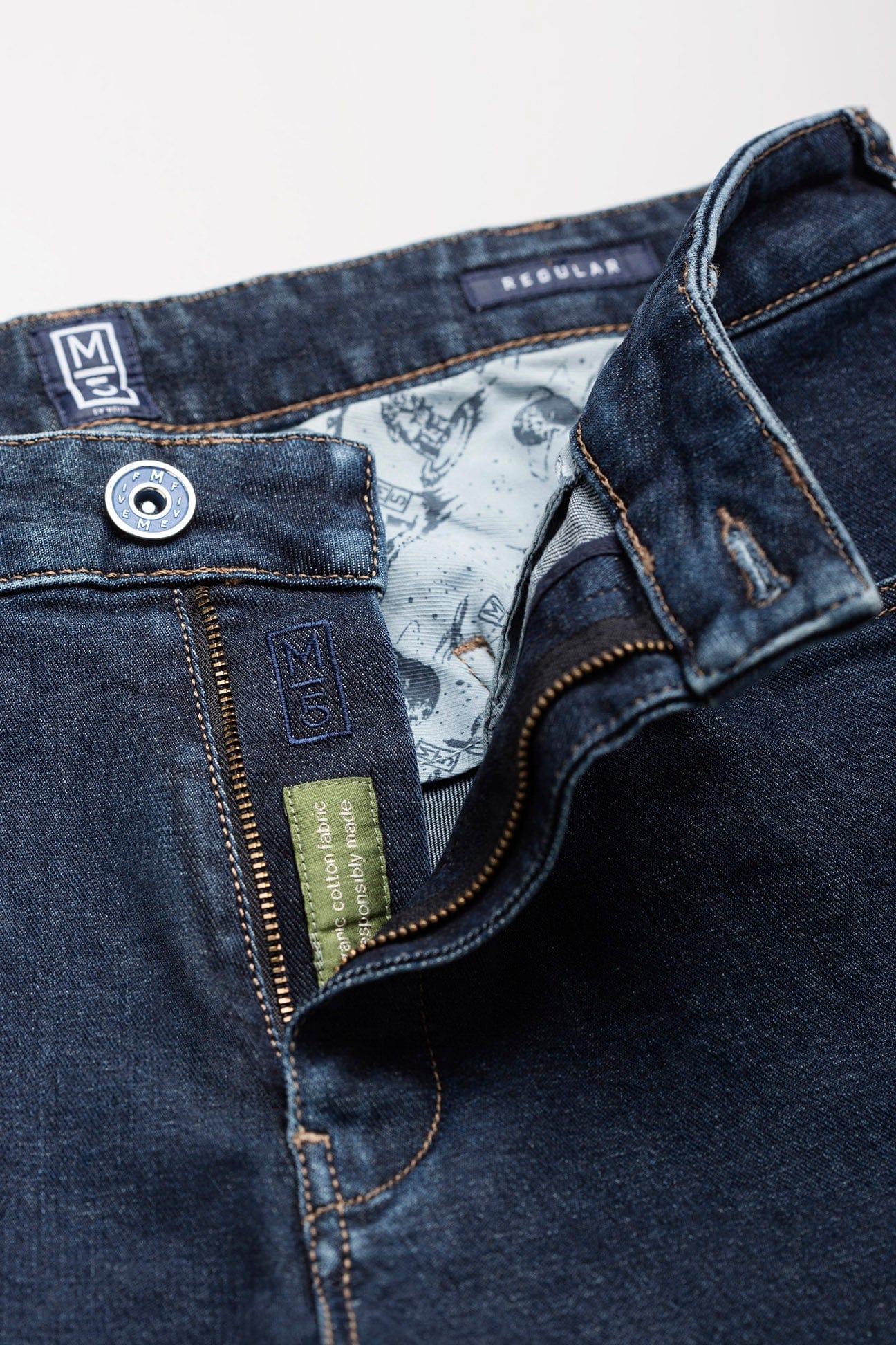 Meyer M5 Regular Super Stretch Denim Jeans - Mid Blue