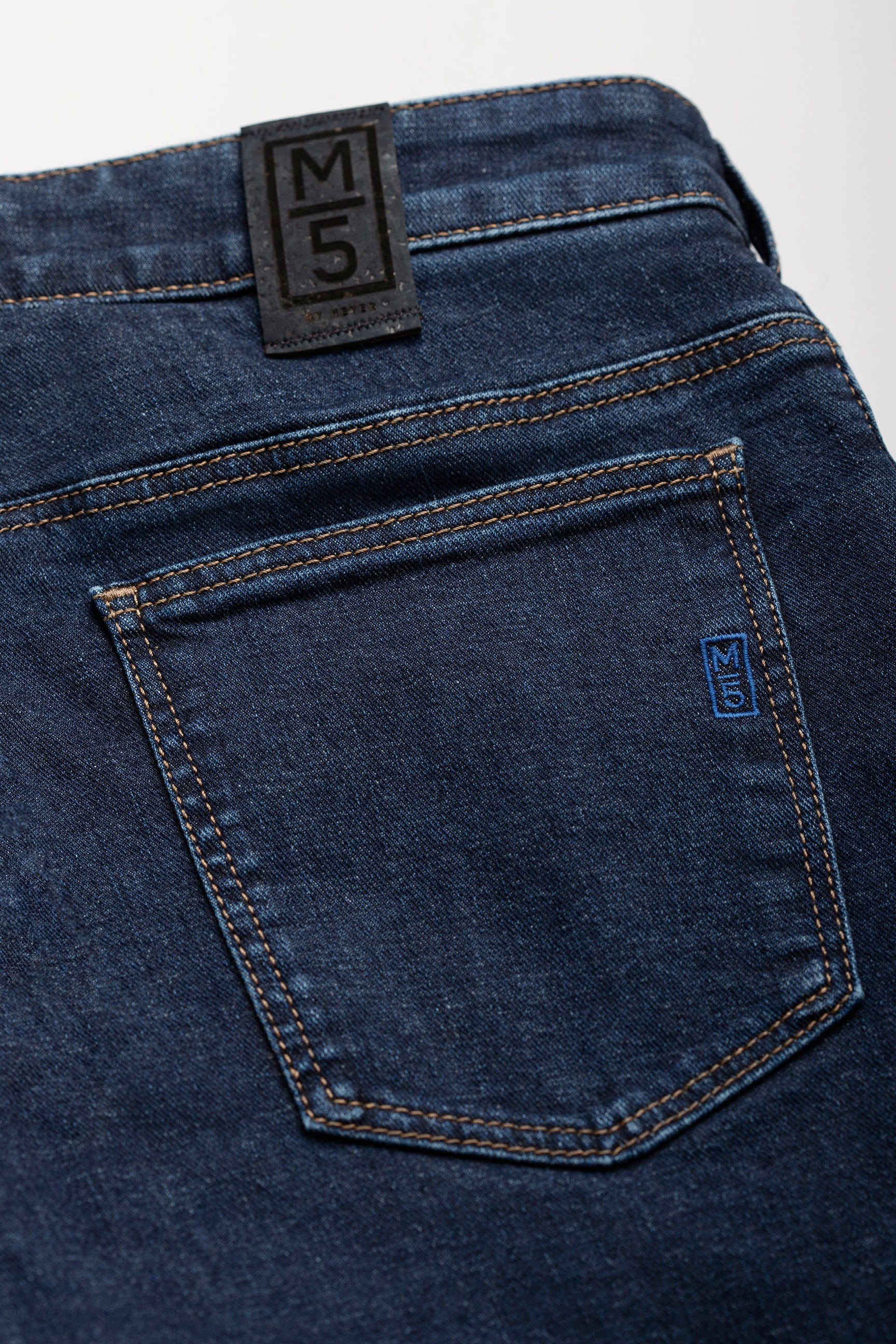 Meyer M5 Regular Super Stretch Denim Jeans - Mid Blue
