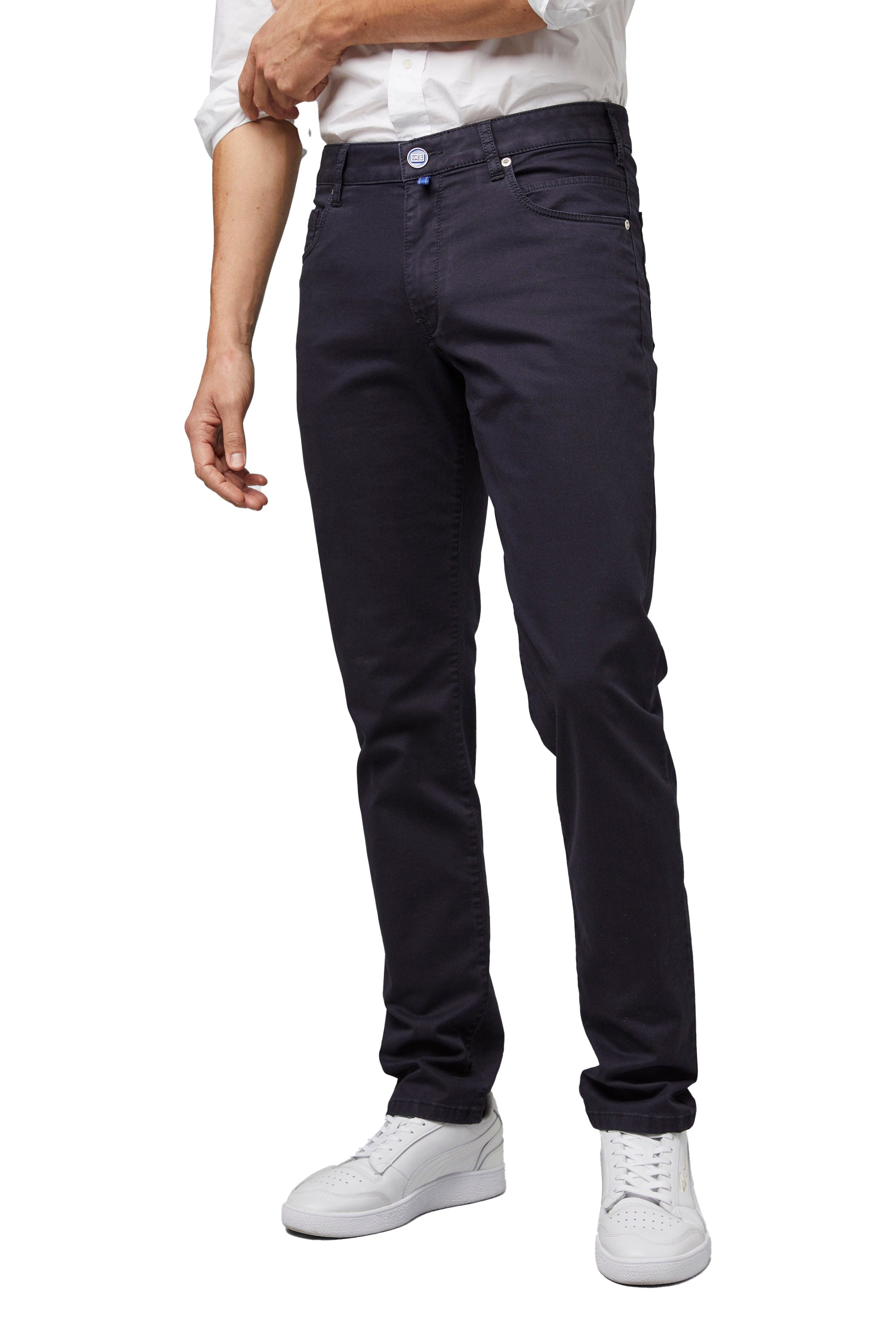 Meyer M5 Slim Cotton Tencel Super Stretch Chinos - Navy
