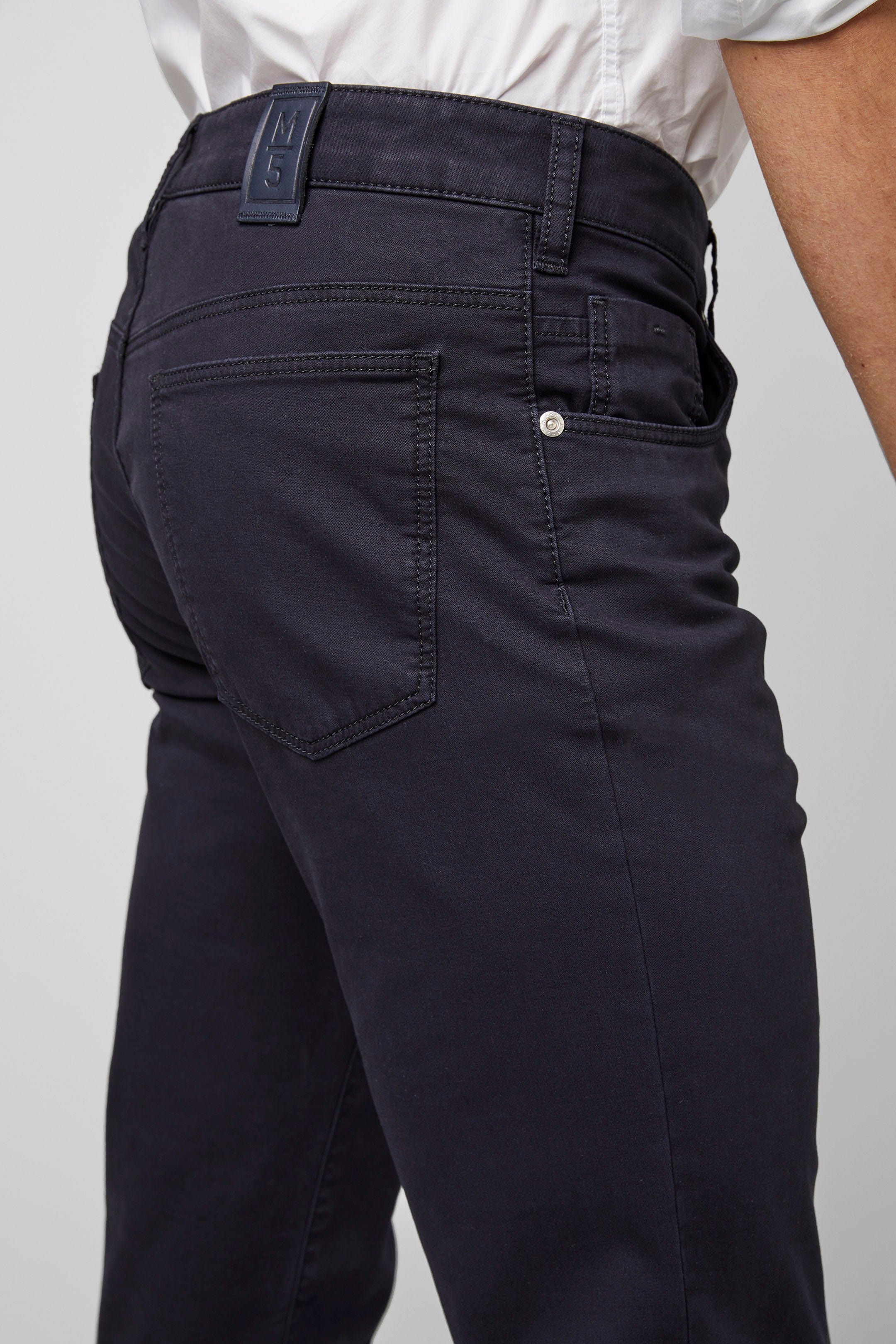 Meyer M5 Slim Cotton Tencel Super Stretch Chinos - Navy