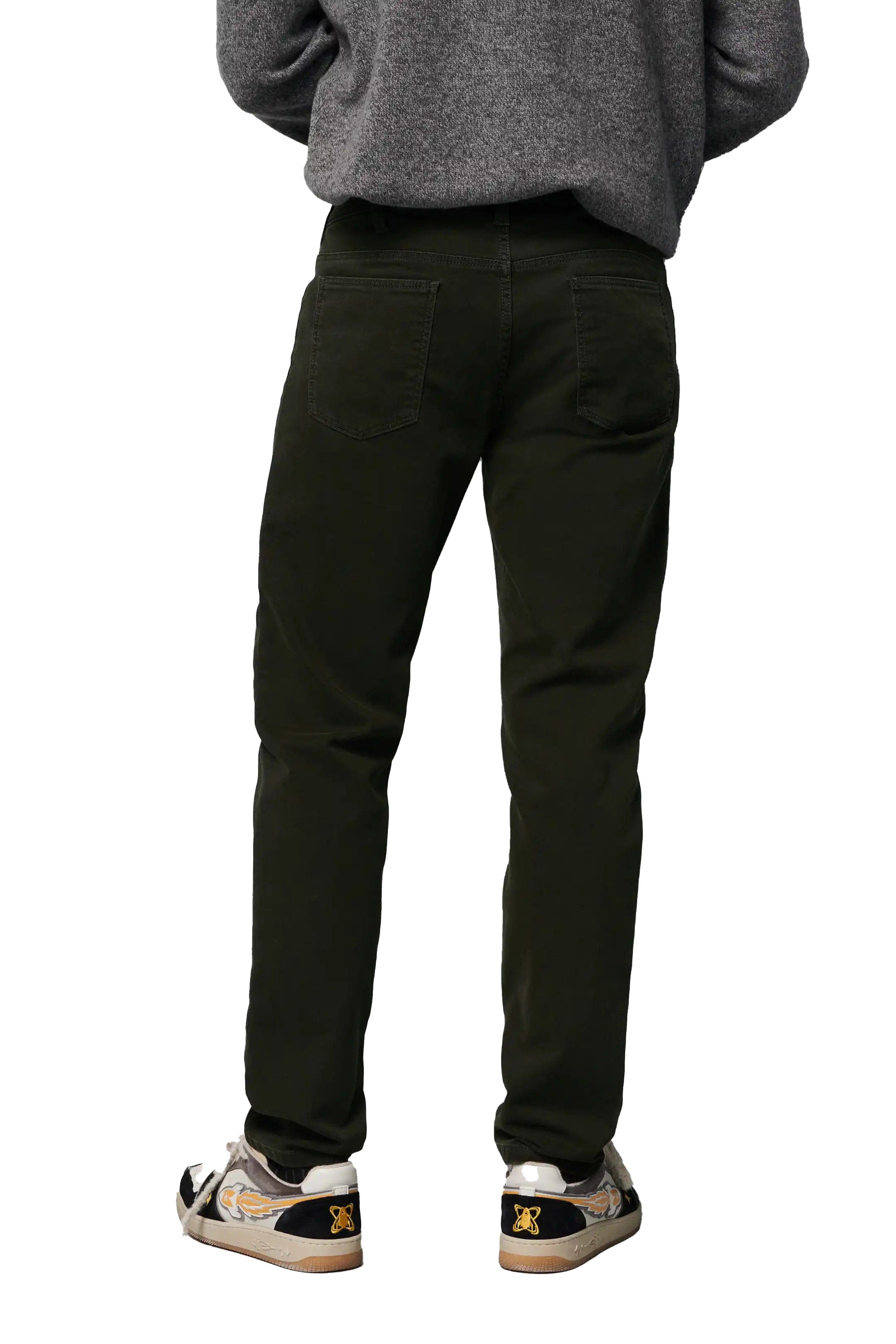 Meyer M5 Slim Micro Structure Cotton Stretch Chinos - Dark Green
