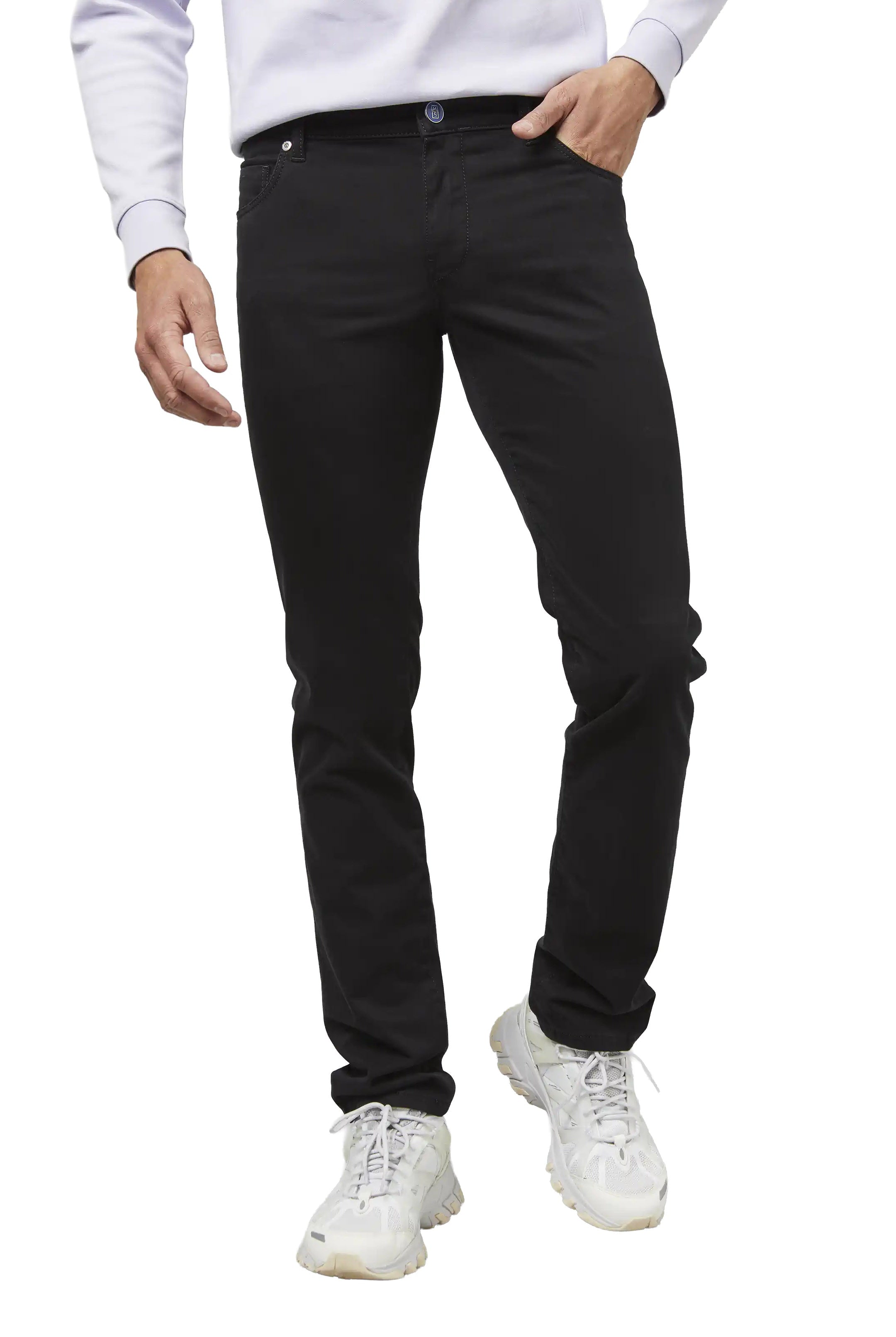 Meyer M5 Slim Soft Stretch Pima Cotton Chinos - Black