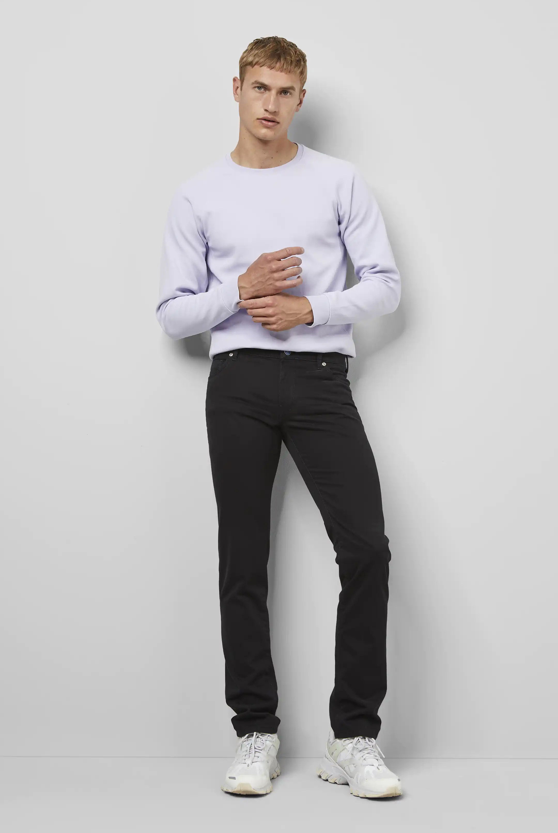 Meyer M5 Slim Soft Stretch Pima Cotton Chinos - Black