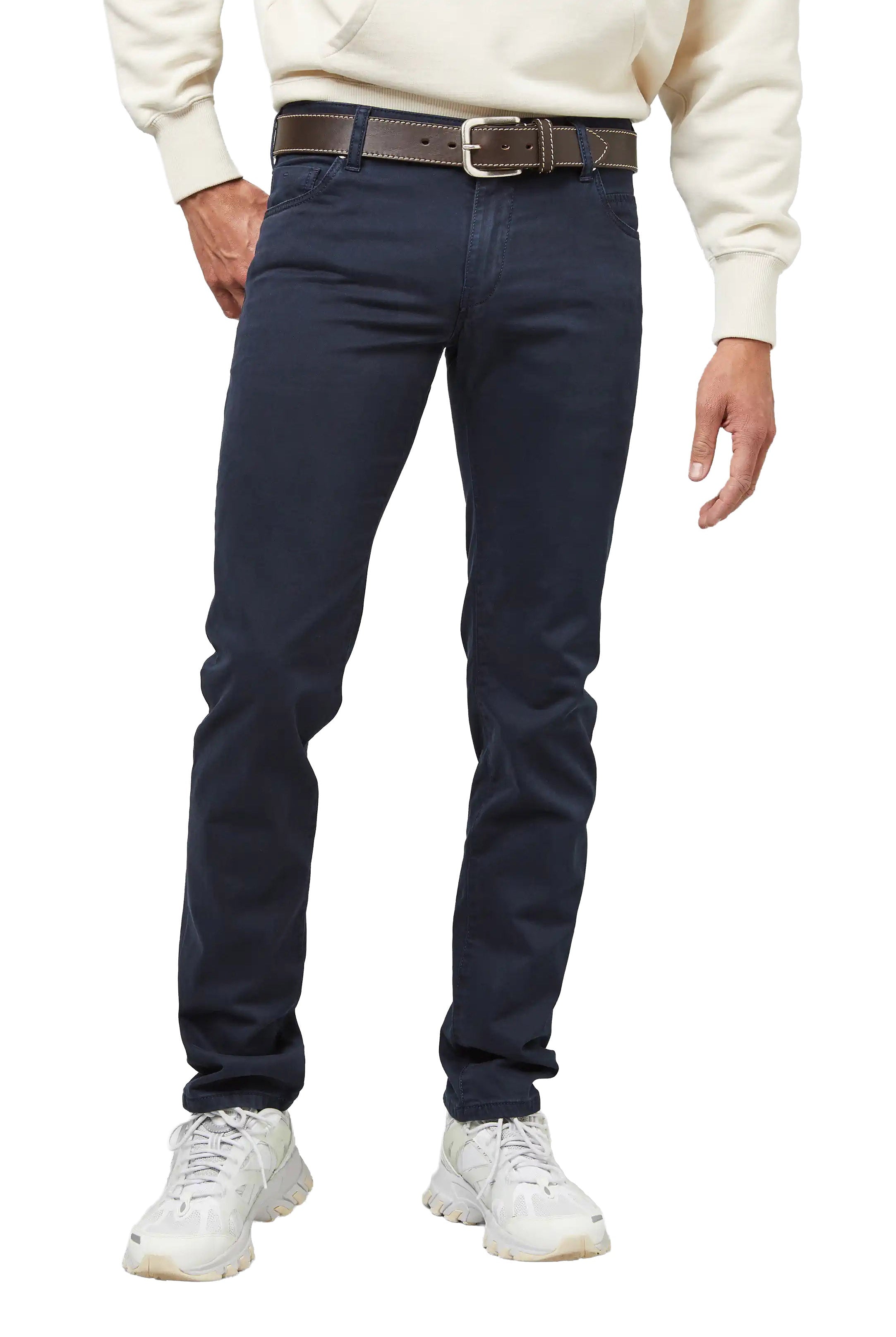 Meyer M5 Slim Soft Stretch Pima Cotton Chinos - Navy