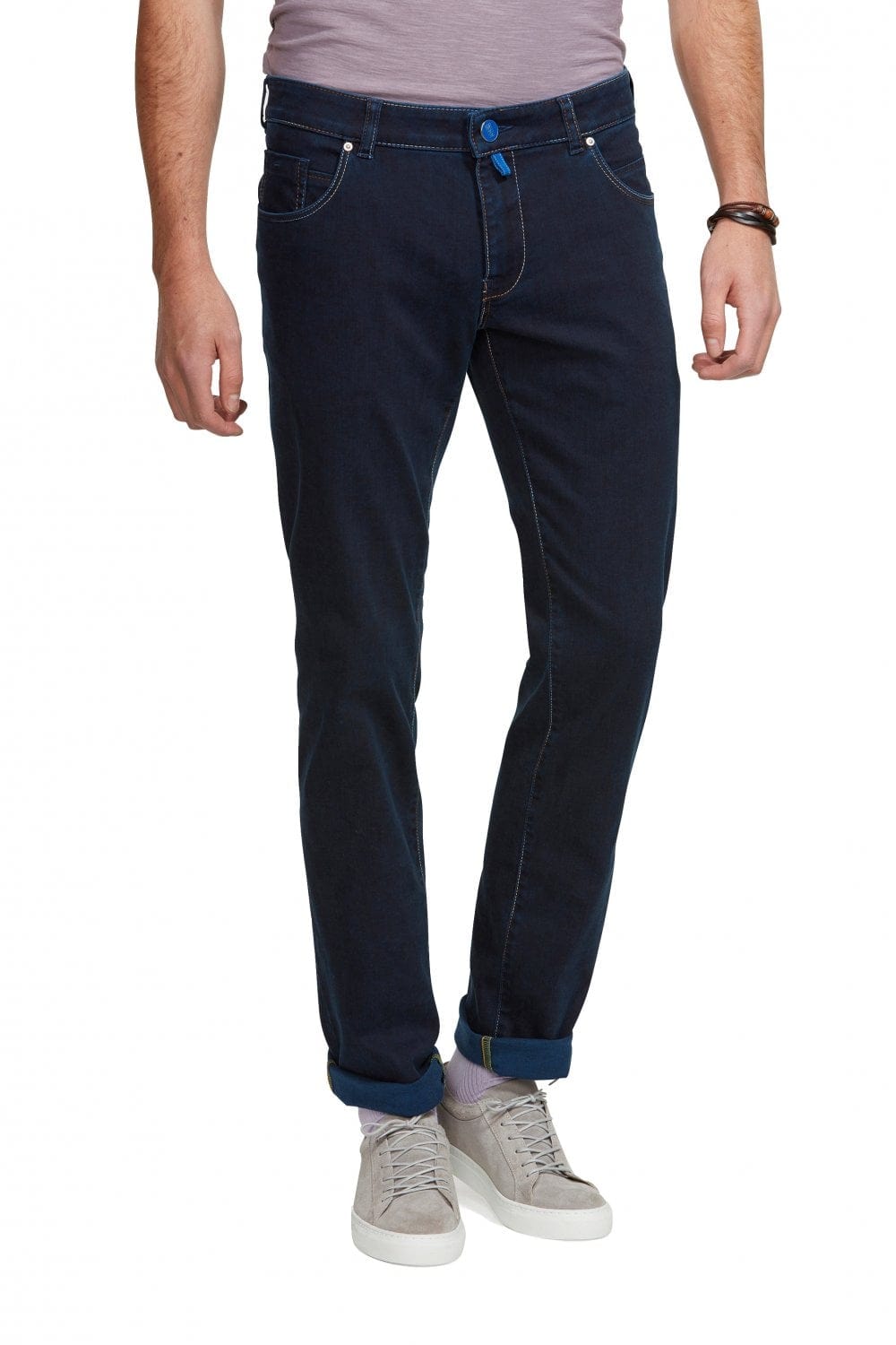 Meyer M5 Slim Super Stretch Jersey Denim - Blue