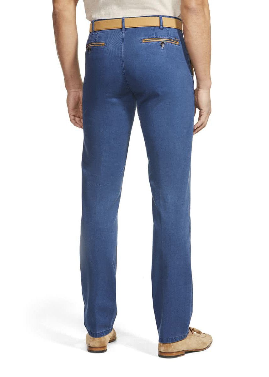 Meyer New York Cotton Stretch Chino Trousers - Blue
