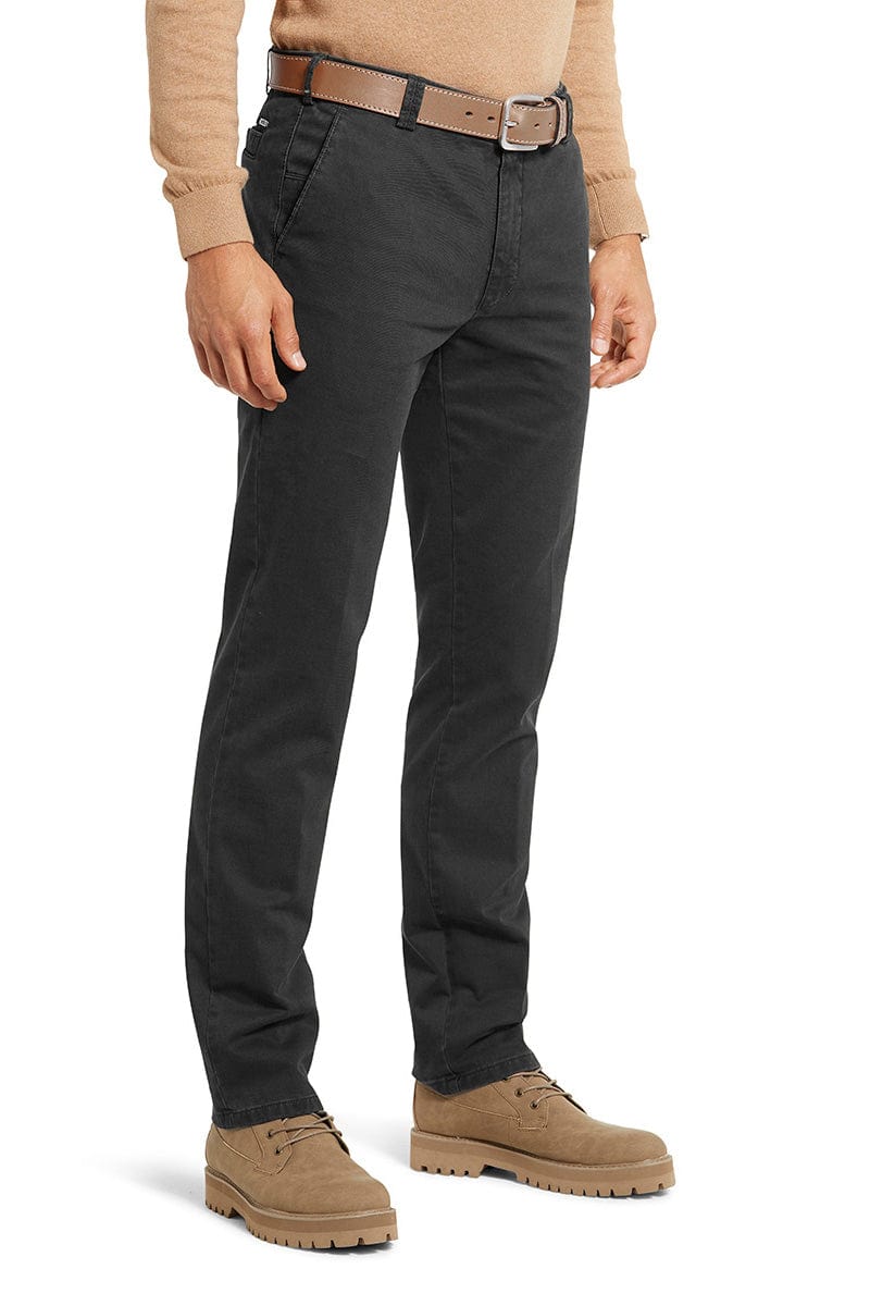 Meyer New York Cotton Stretch Chino Trousers - Charcoal