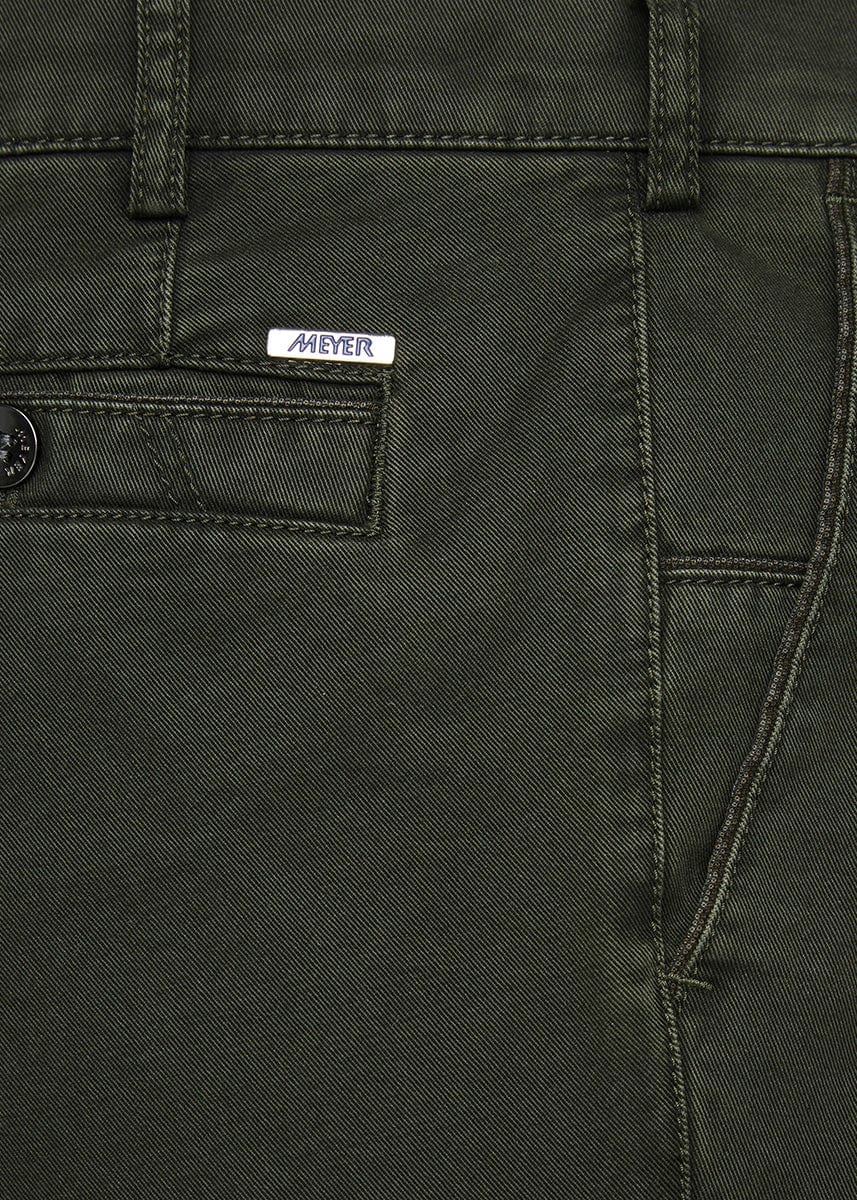 Meyer New York Cotton Stretch Chino Trousers - Dark Green