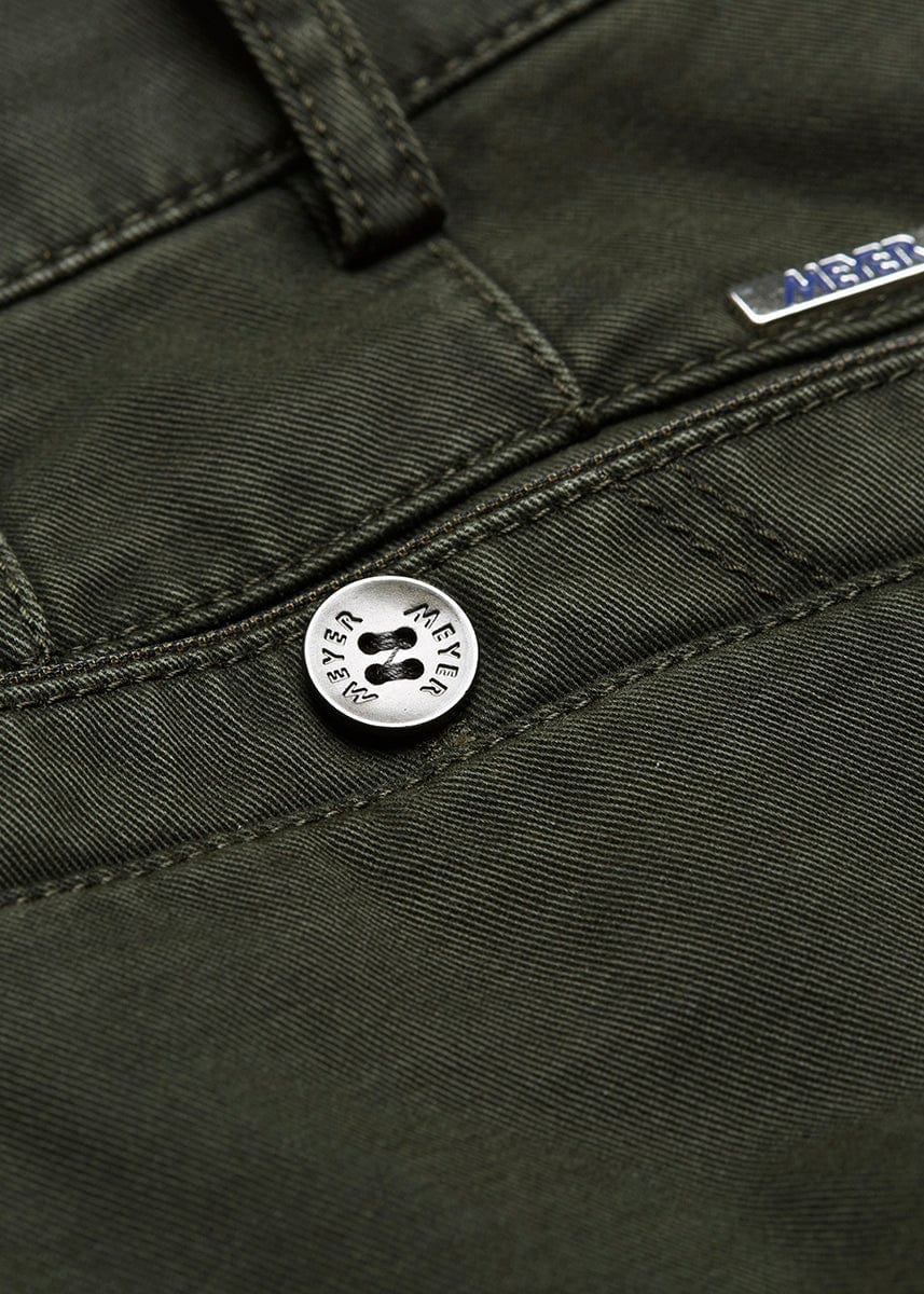 Meyer New York Cotton Stretch Chino Trousers - Dark Green