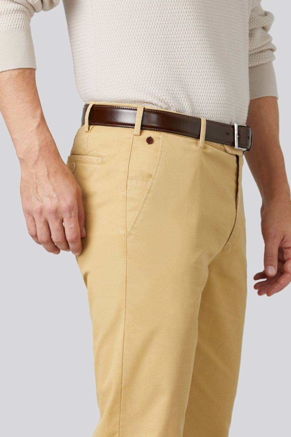 Meyer New York Cotton Twill Chino Trousers - Sand