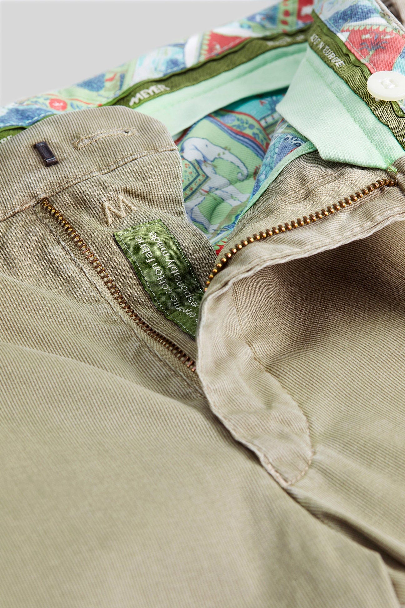 Meyer New York Cotton Twill Chino Trousers - Taupe