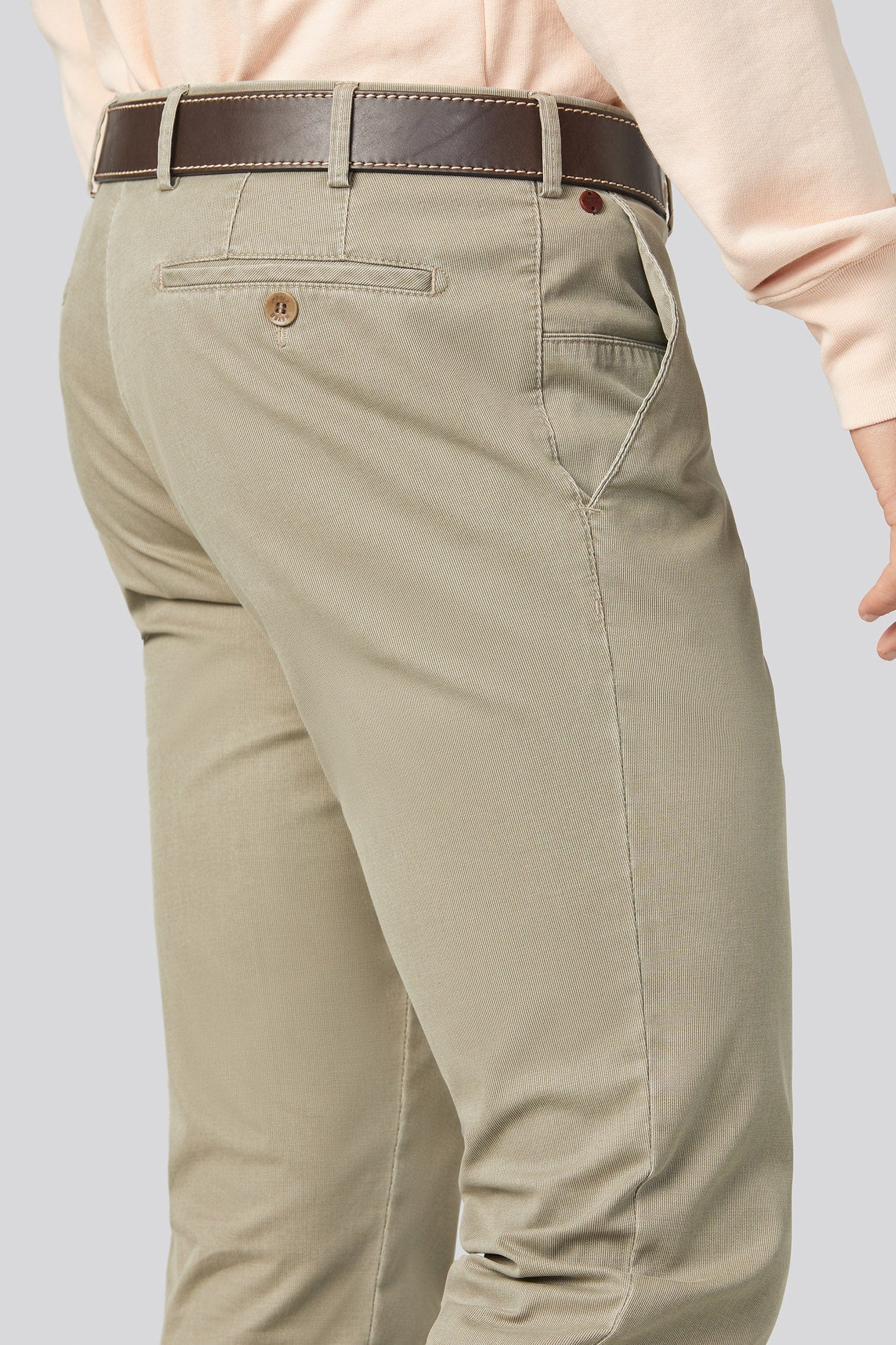 Meyer New York Cotton Twill Chino Trousers - Taupe