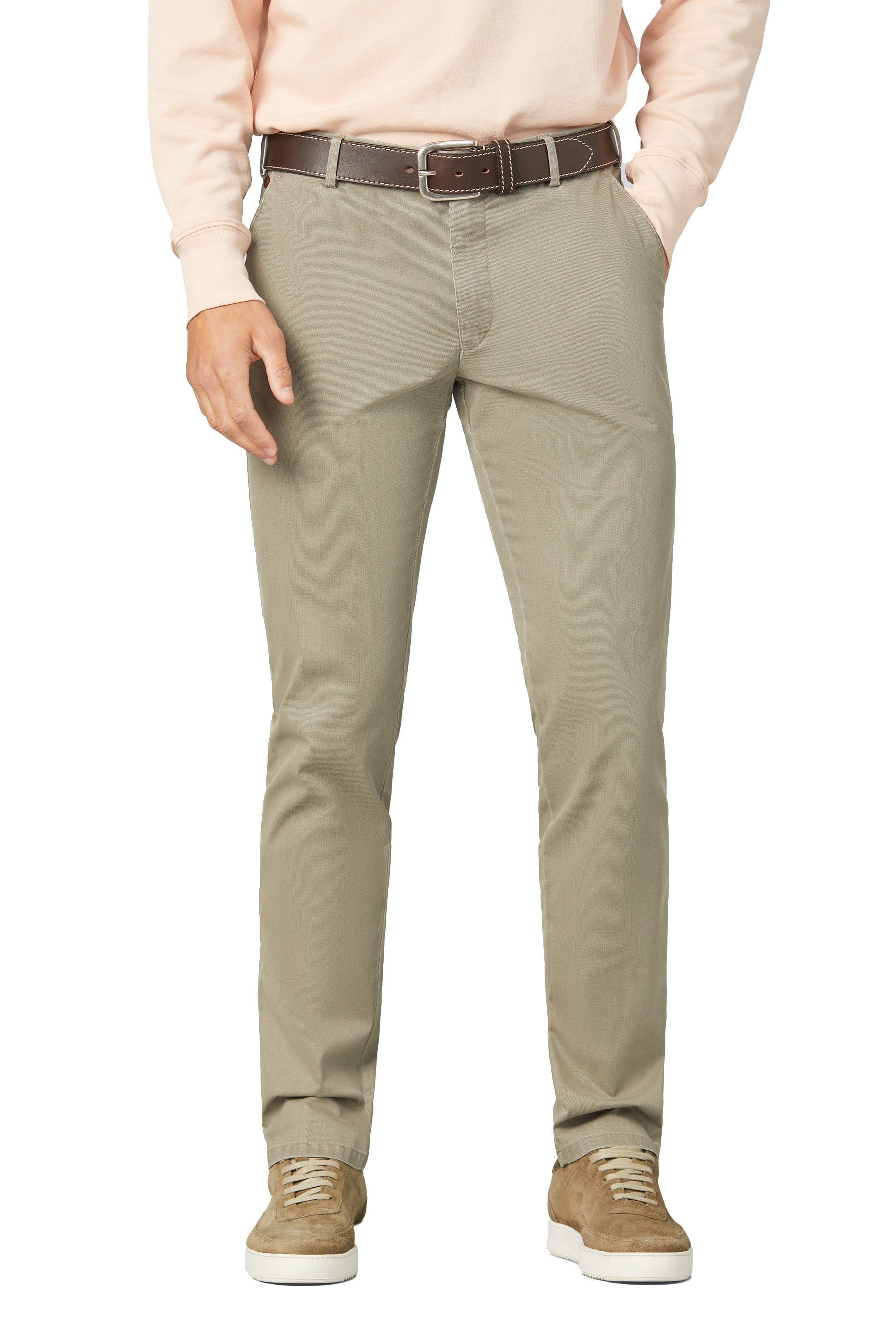 Meyer New York Cotton Twill Chino Trousers - Taupe