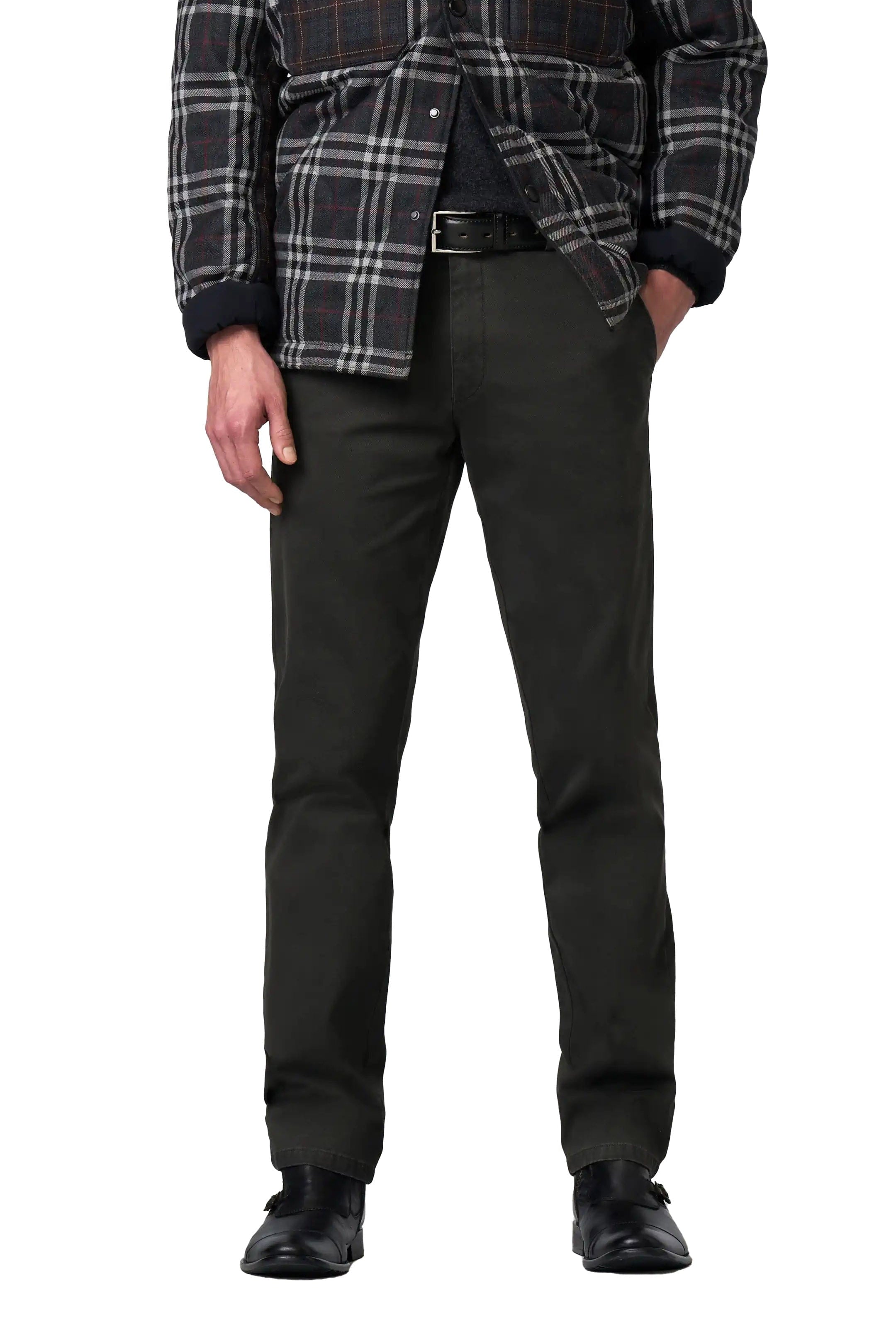 Meyer New York Fine Texture Cotton Stretch Chinos - Dark Grey