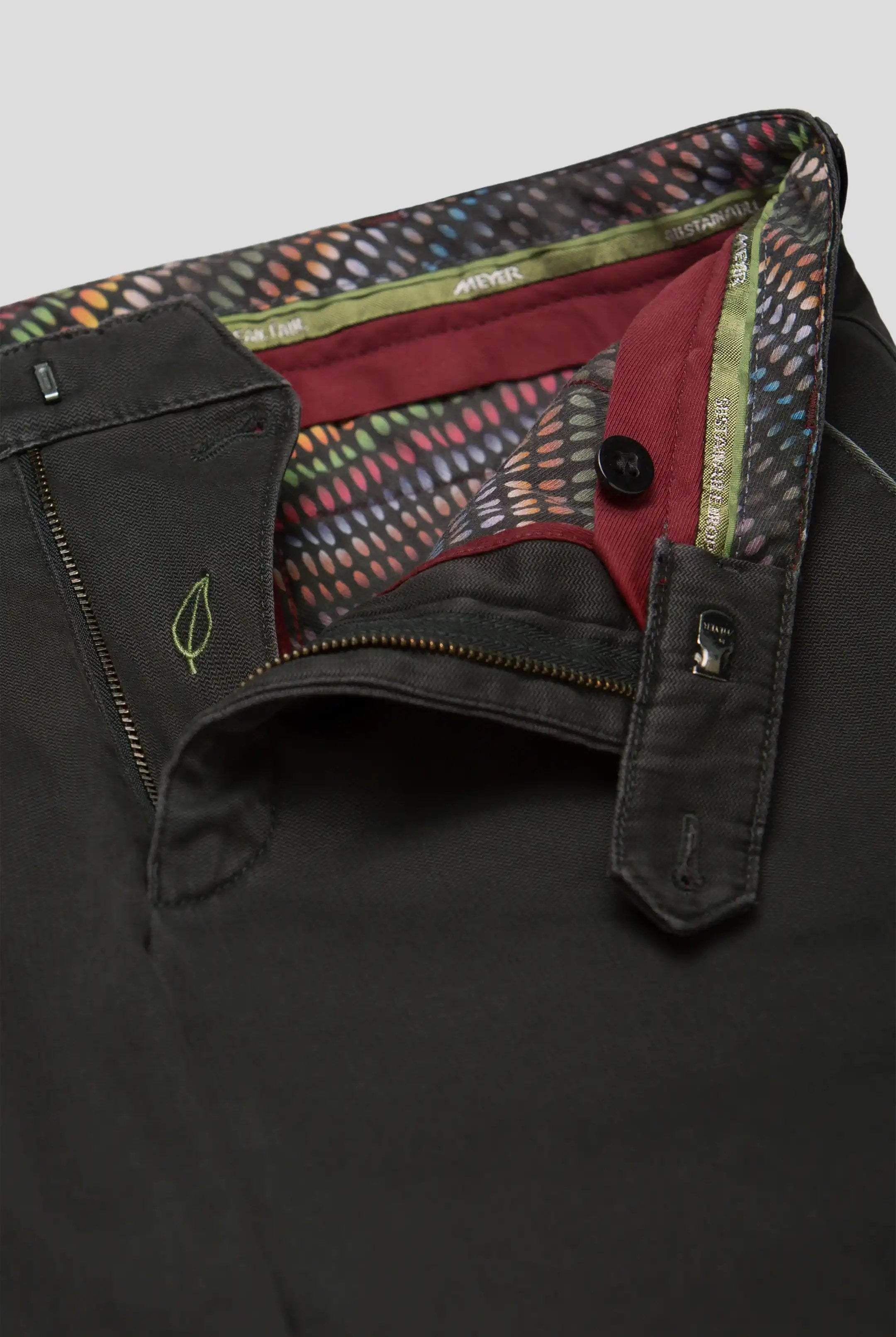 Meyer New York Fine Texture Cotton Stretch Chinos - Dark Grey