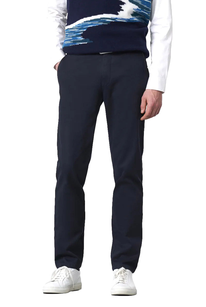 Meyer New York Fine Texture Cotton Stretch Chinos - Navy