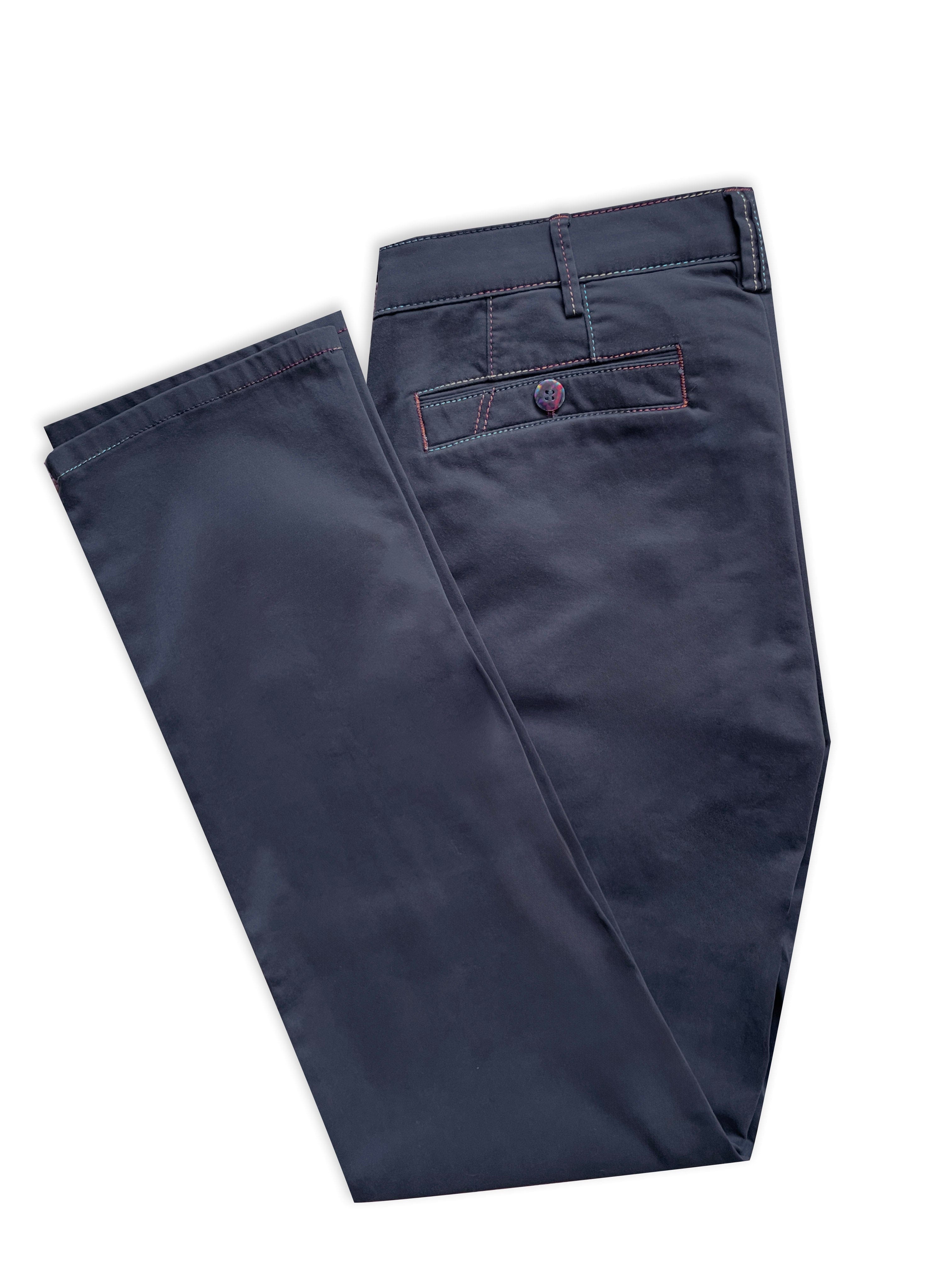 Meyer New York Rainbow Stitch Super Soft Cotton Chinos - Navy