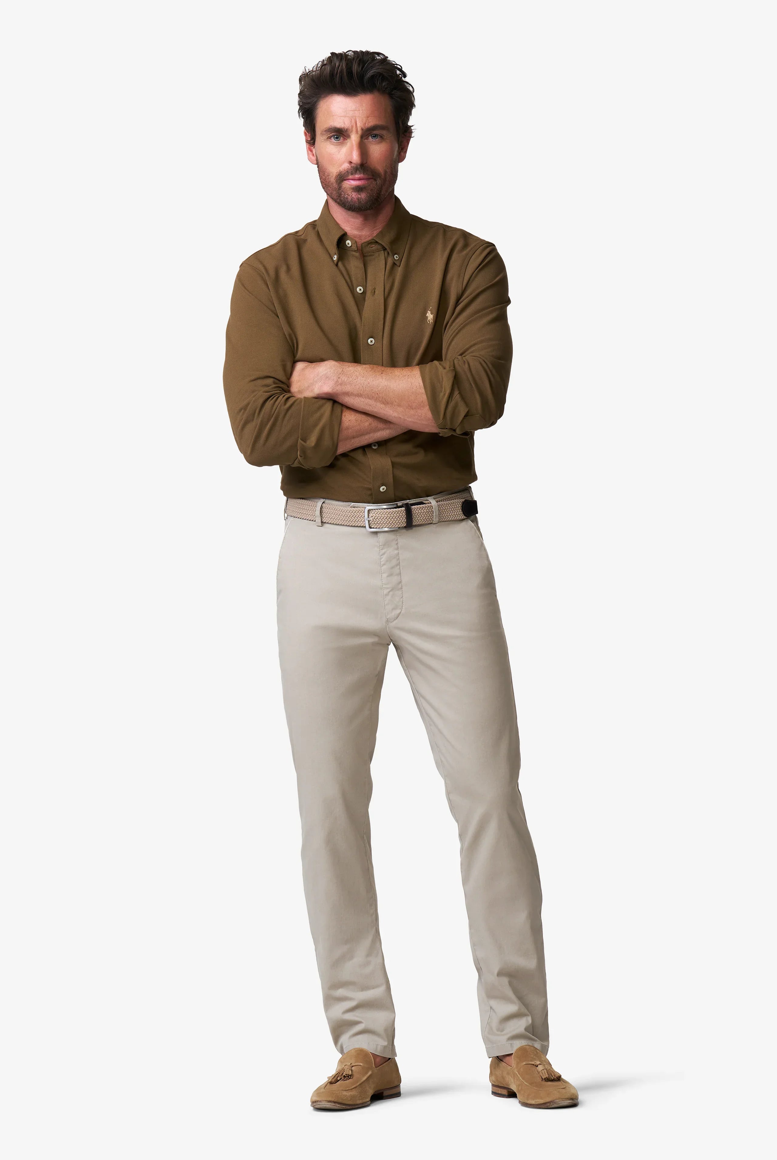 Meyer New York Stretch Light Delave Trousers - Light Taupe