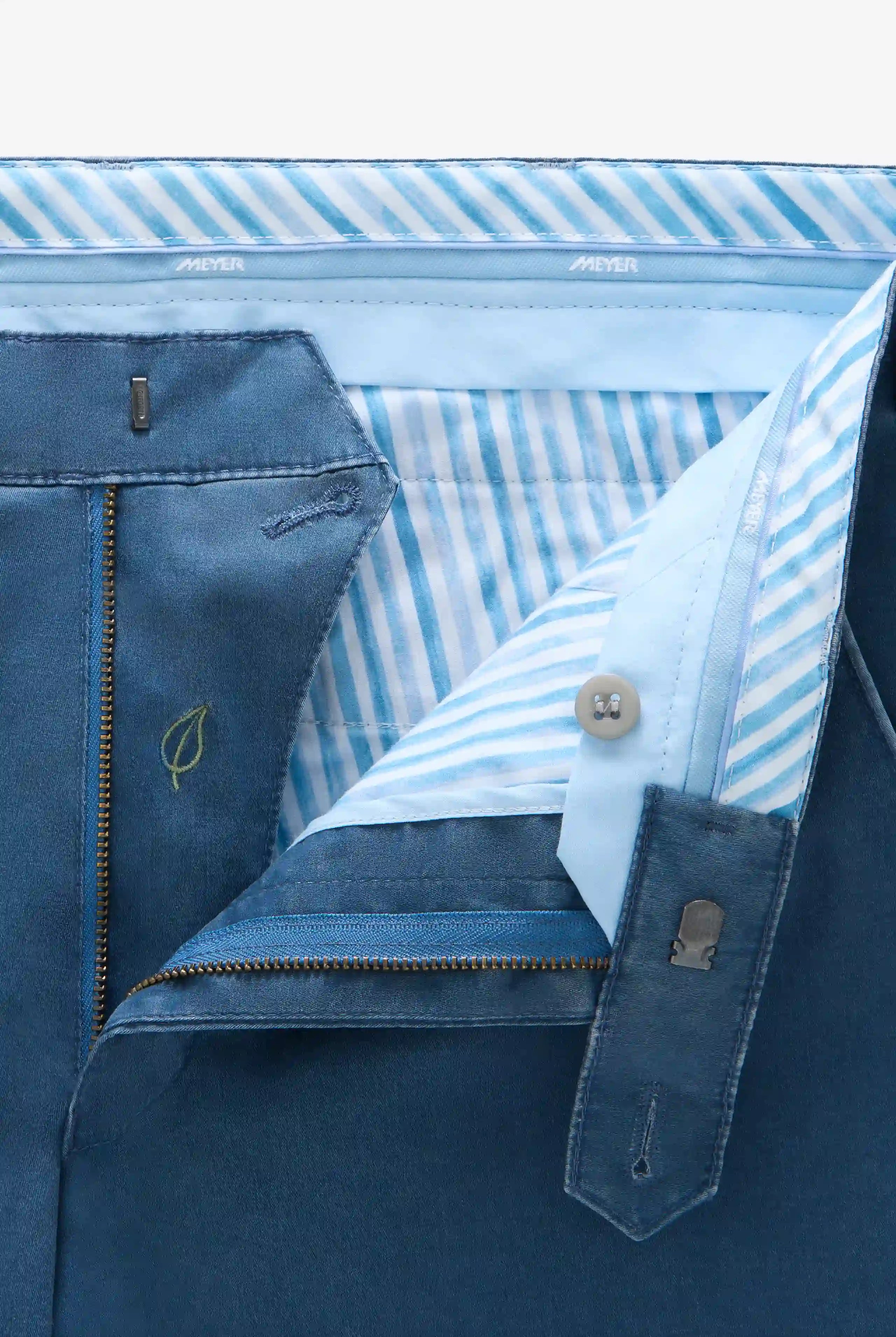 Meyer New York Stretch Light Delave Trousers - Mid Blue