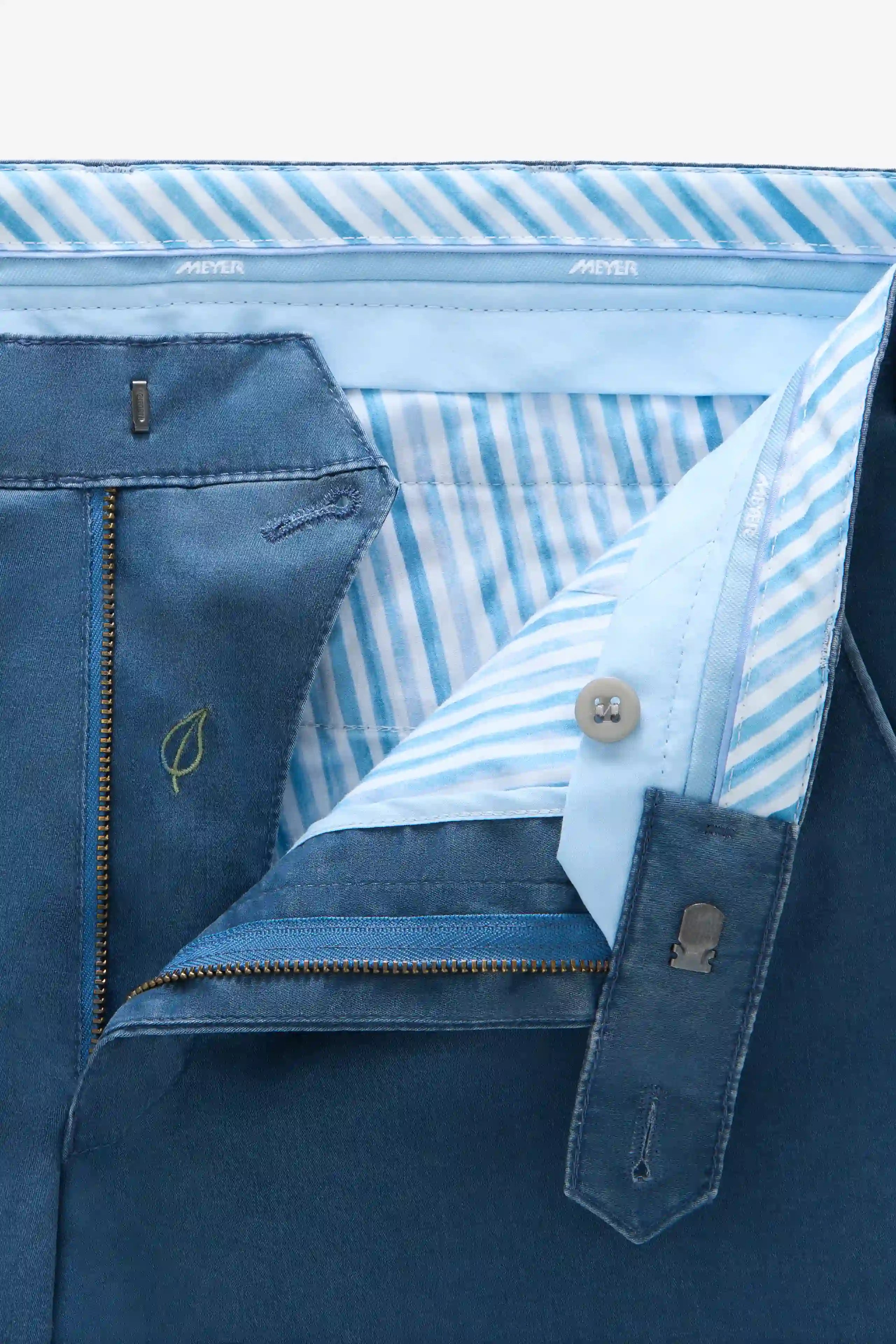 Meyer New York Stretch Light Delave Trousers - Mid Blue