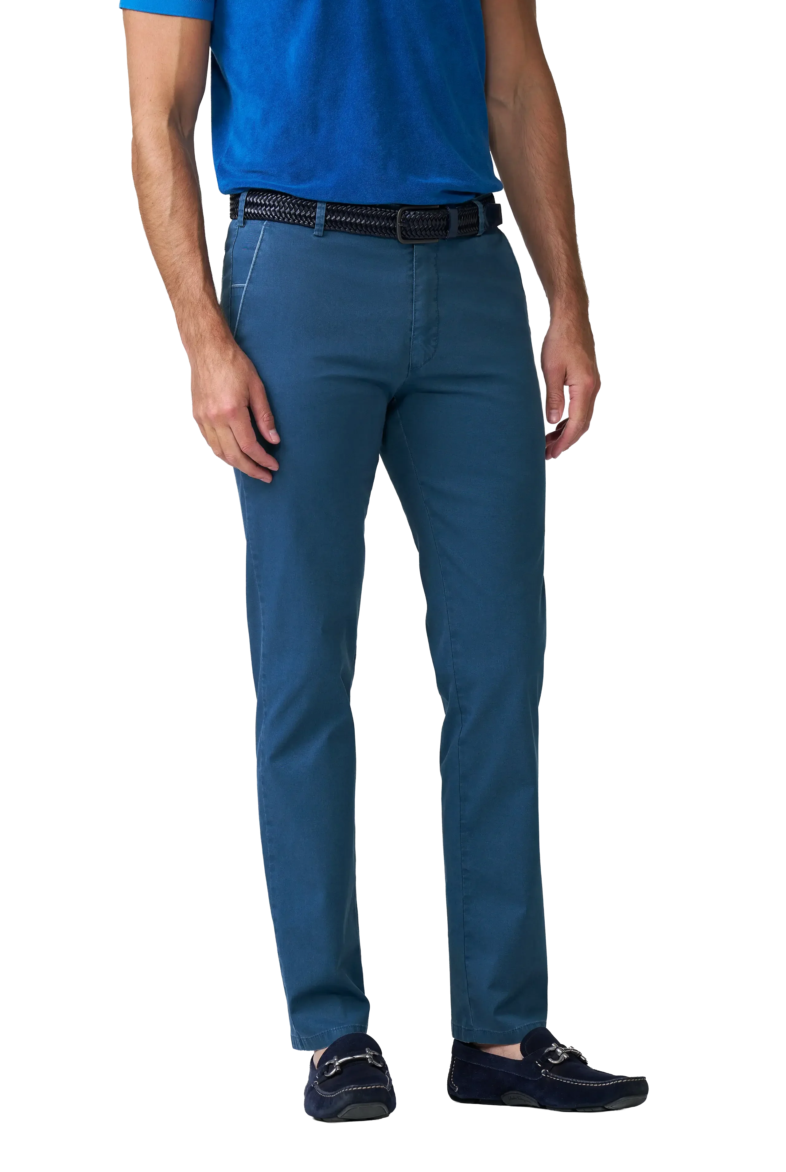 Meyer New York Stretch Light Delave Trousers - Mid Blue